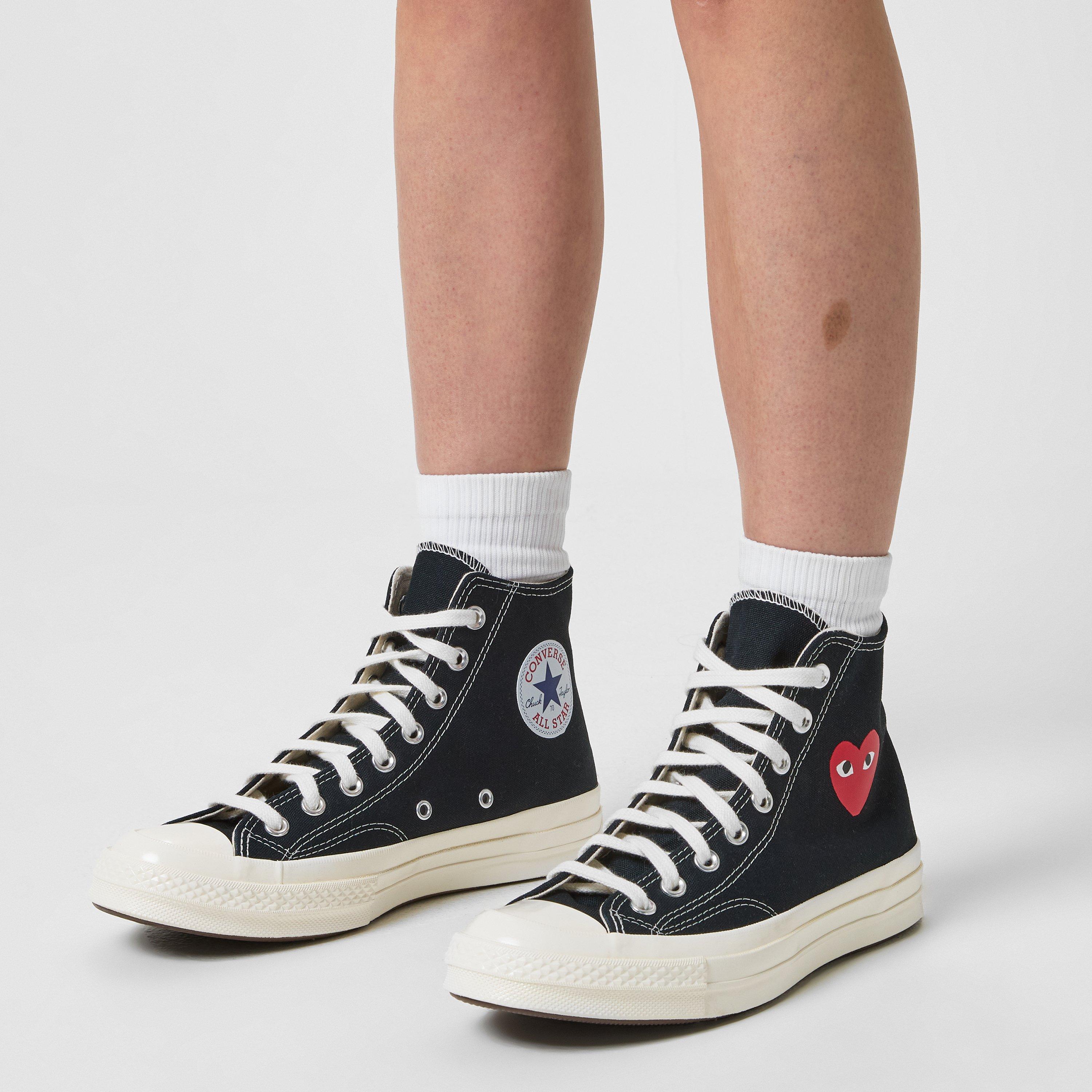 Black 1 - Comme des Garcons PLAY - Small Heart High Top - 2