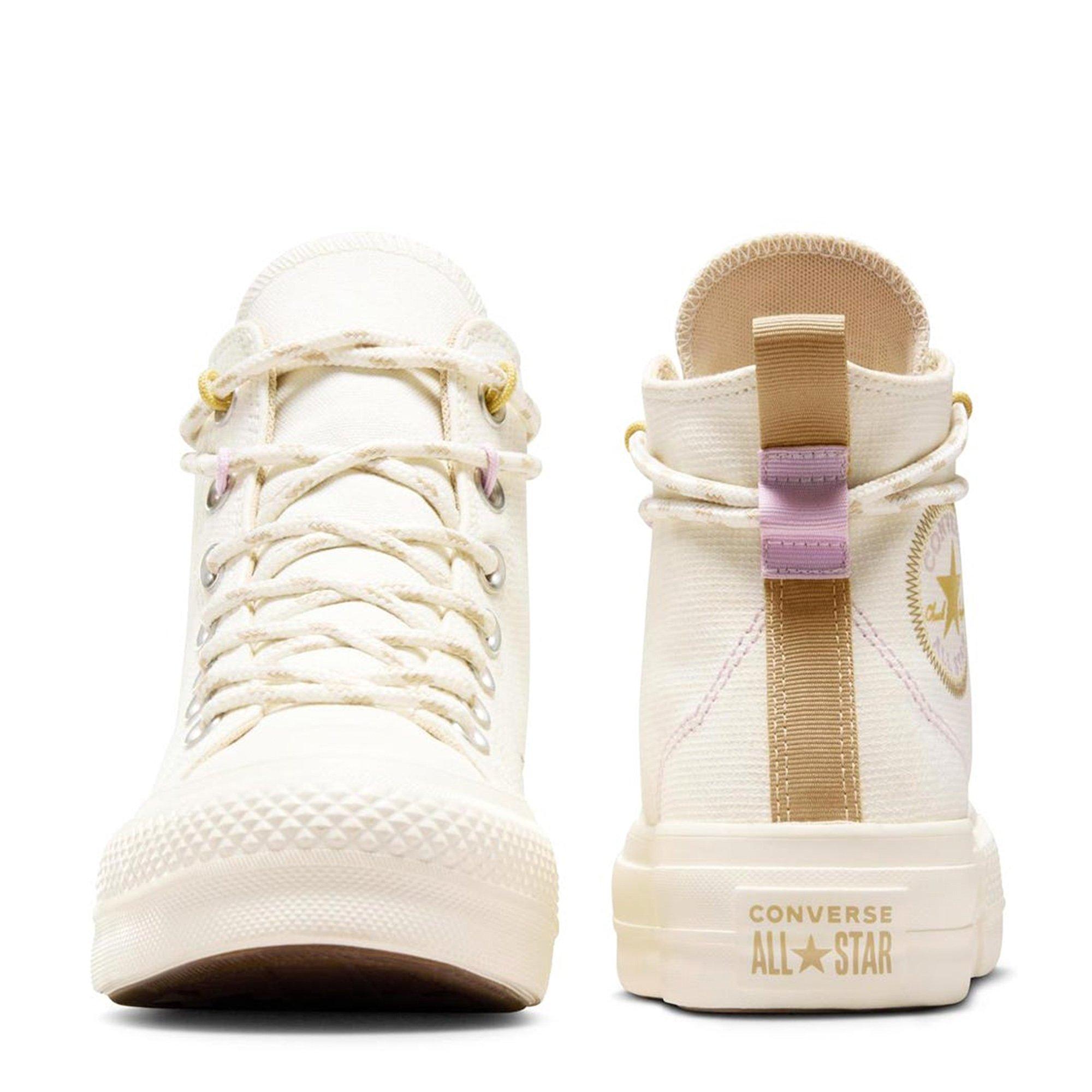 Beige - Converse - Converse Chuck Taylor All Star Lift High Top Sneakers Womens - 3
