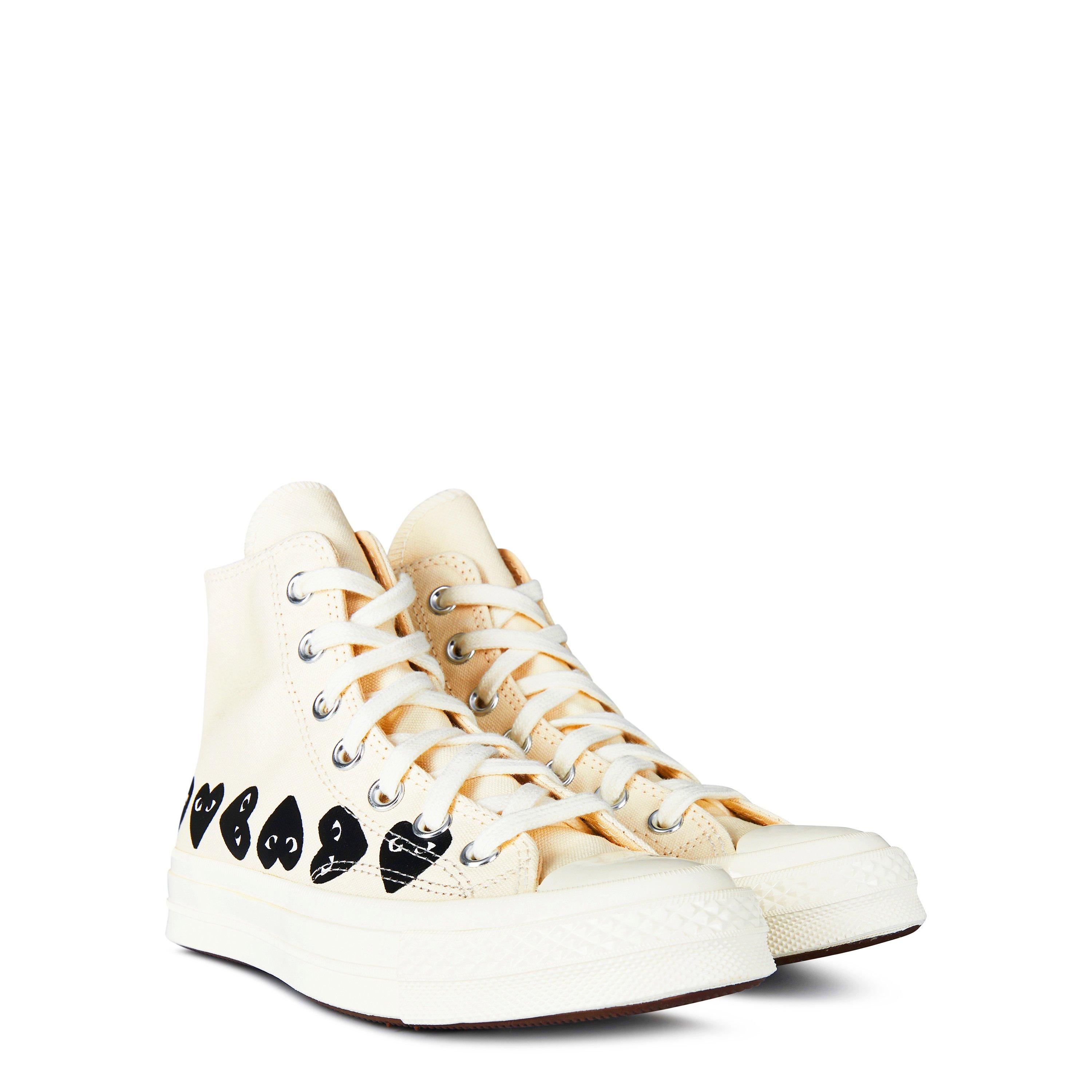 Beige - Comme des Garcons PLAY - Multi Heart High Top - 8