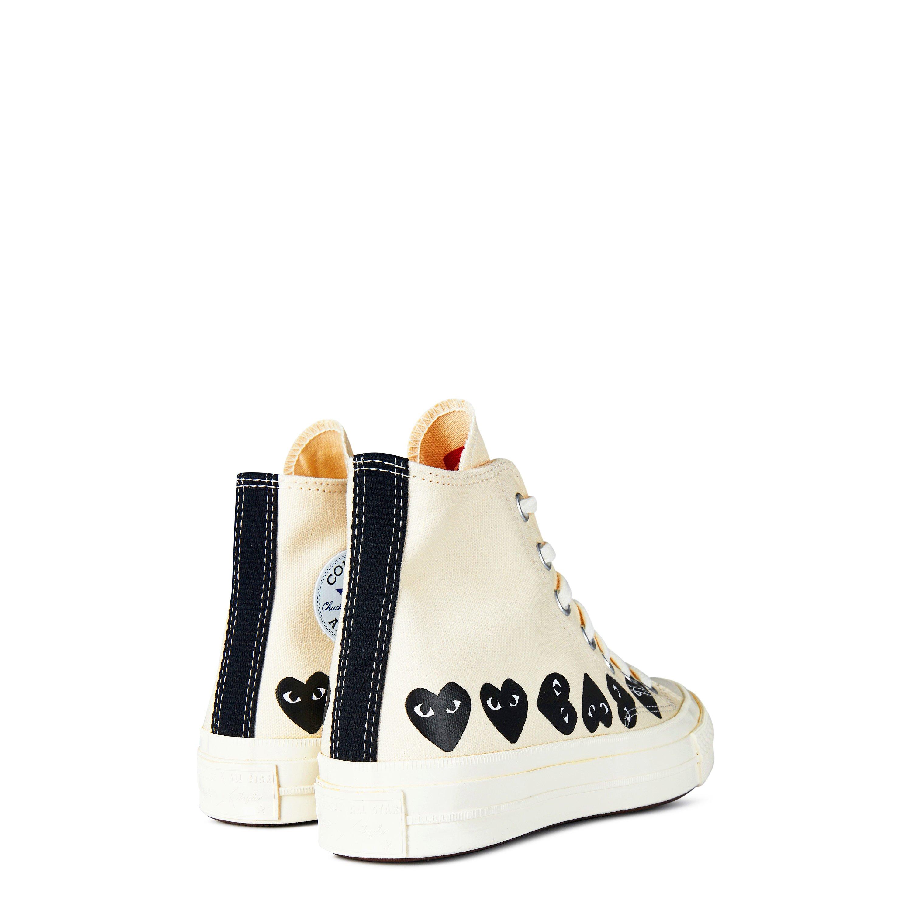 Beige - Comme des Garcons PLAY - Multi Heart High Top - 9