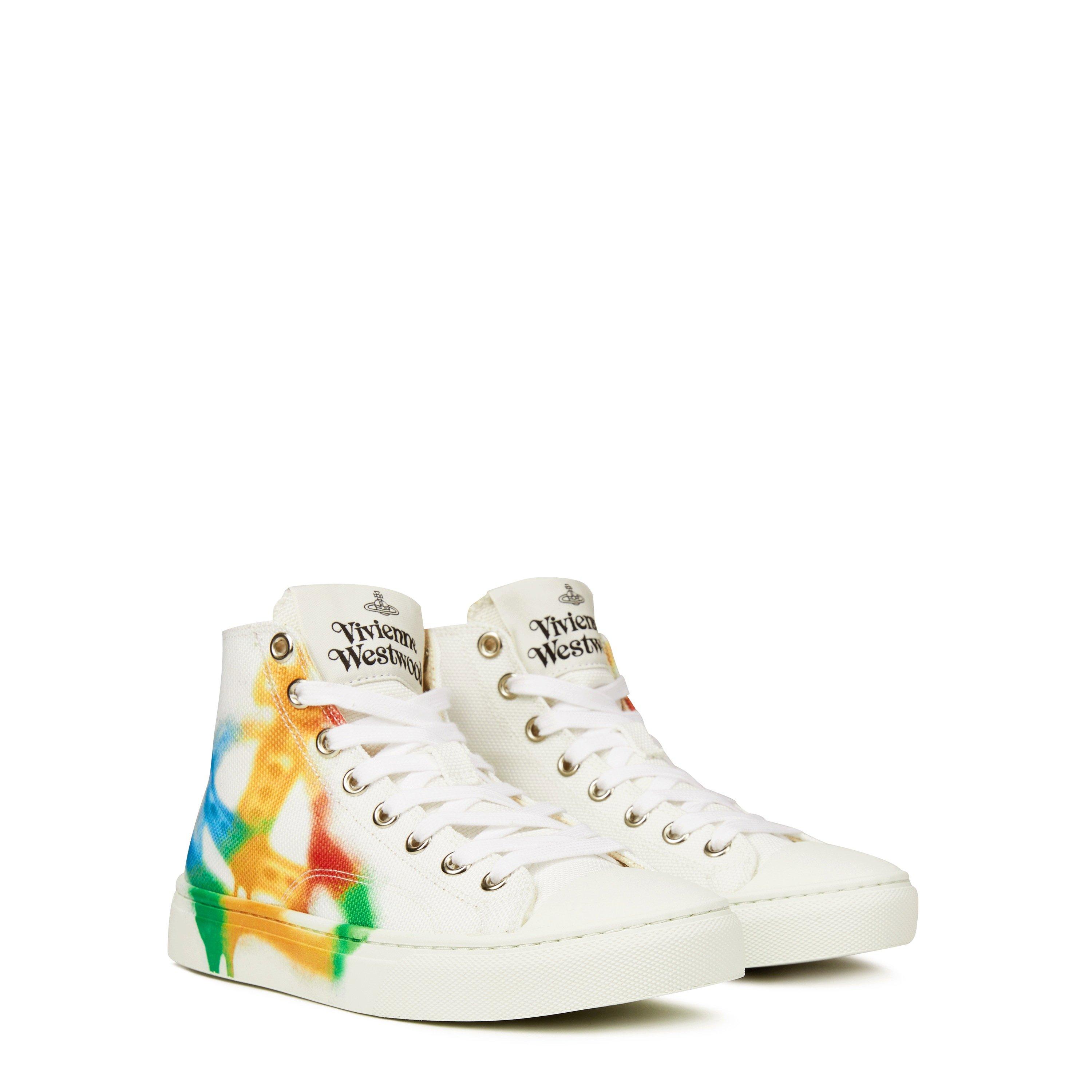 White Multi - Vivienne Westwood - Plimsoll High Top Trainers - 4