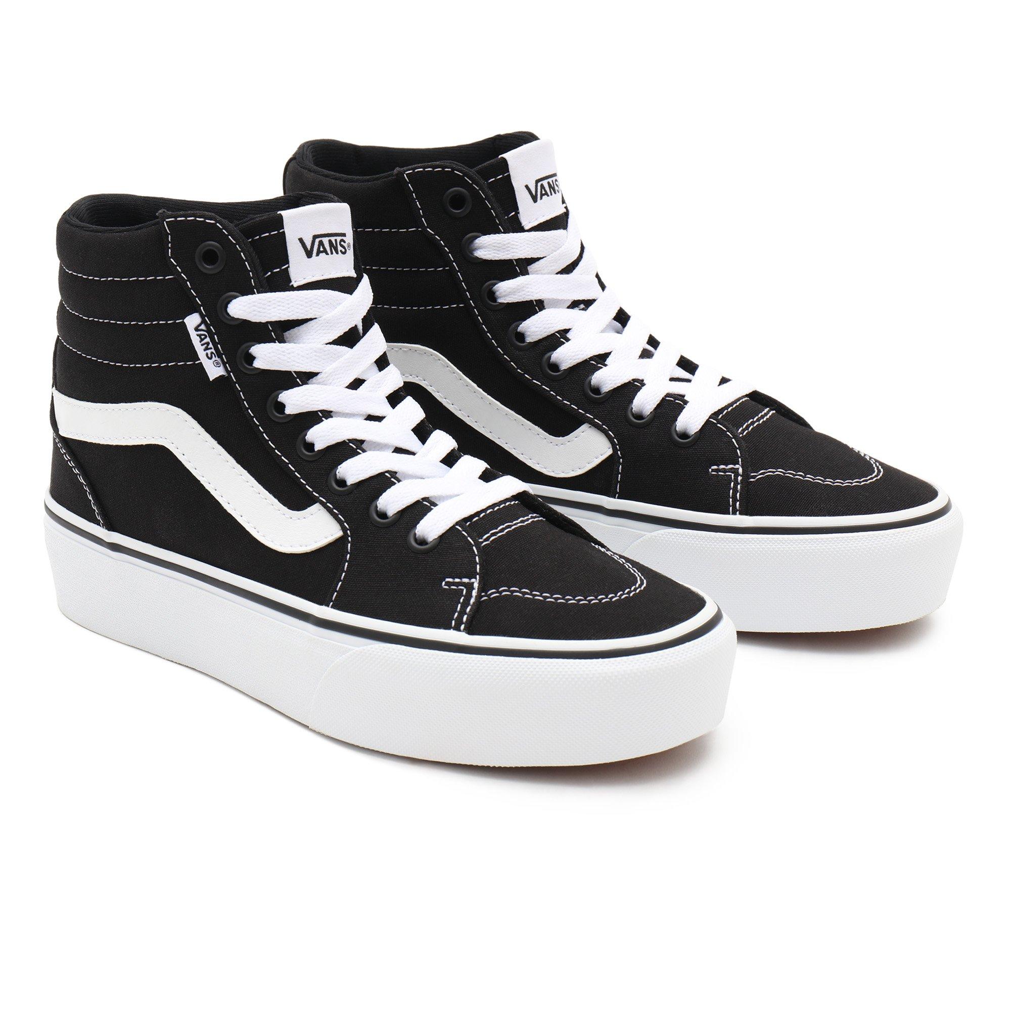 Zwart/Wit - Vans - Women's Filmore High Platform Canvas High-Top Trainers - 3