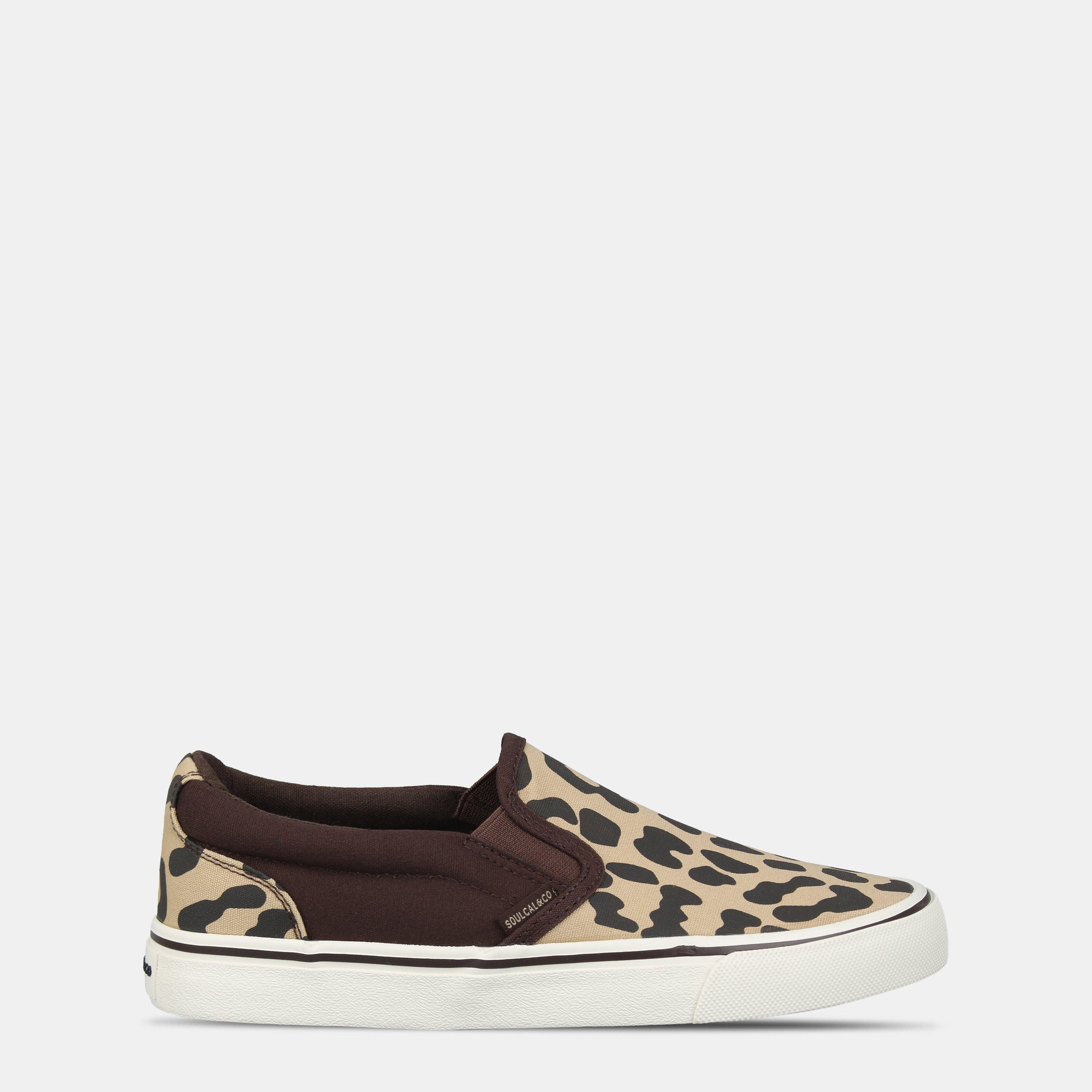 Leopard - SoulCal - Women's Canvas Slip On Trainers - 1