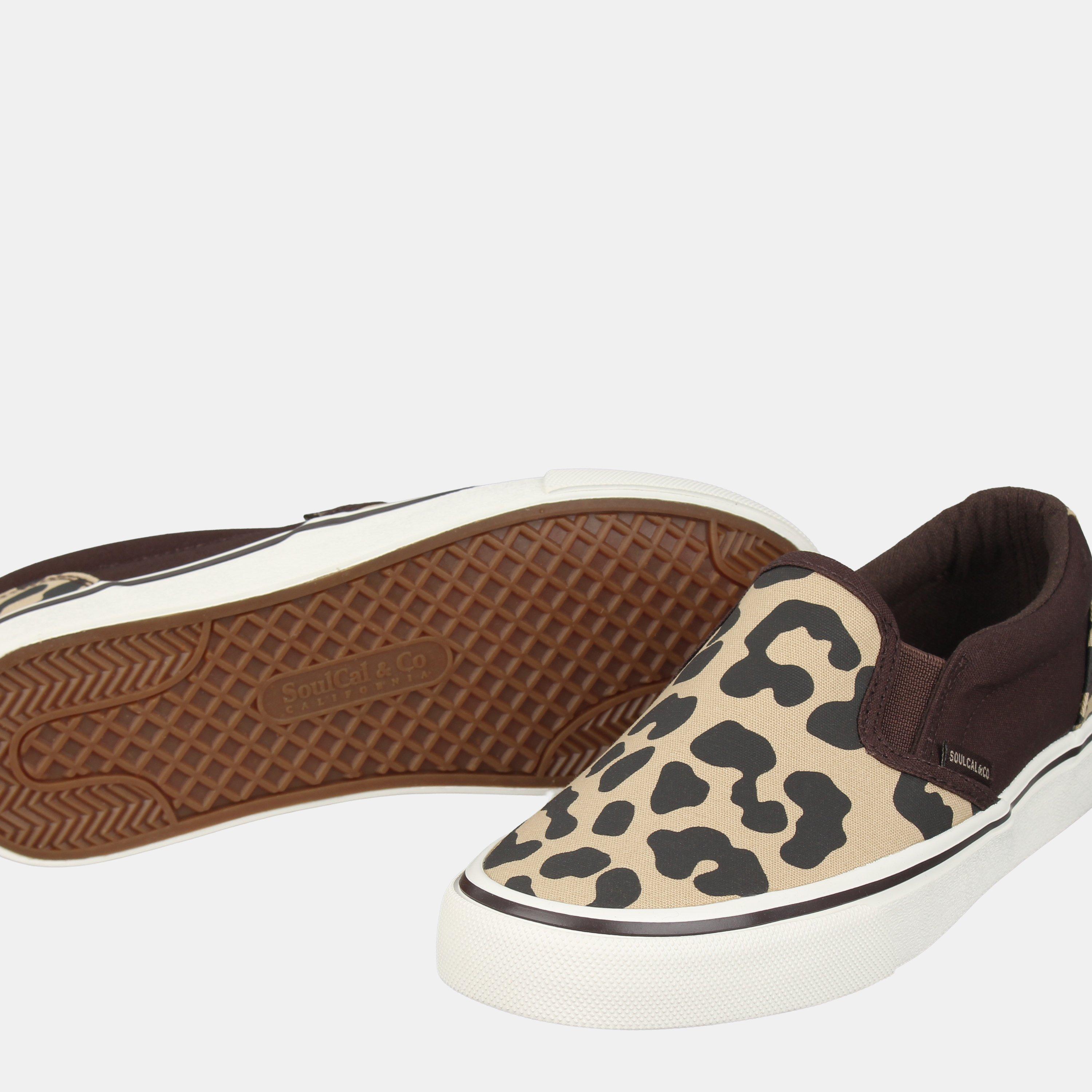 Leopard - SoulCal - Women's Canvas Slip On Trainers - 3
