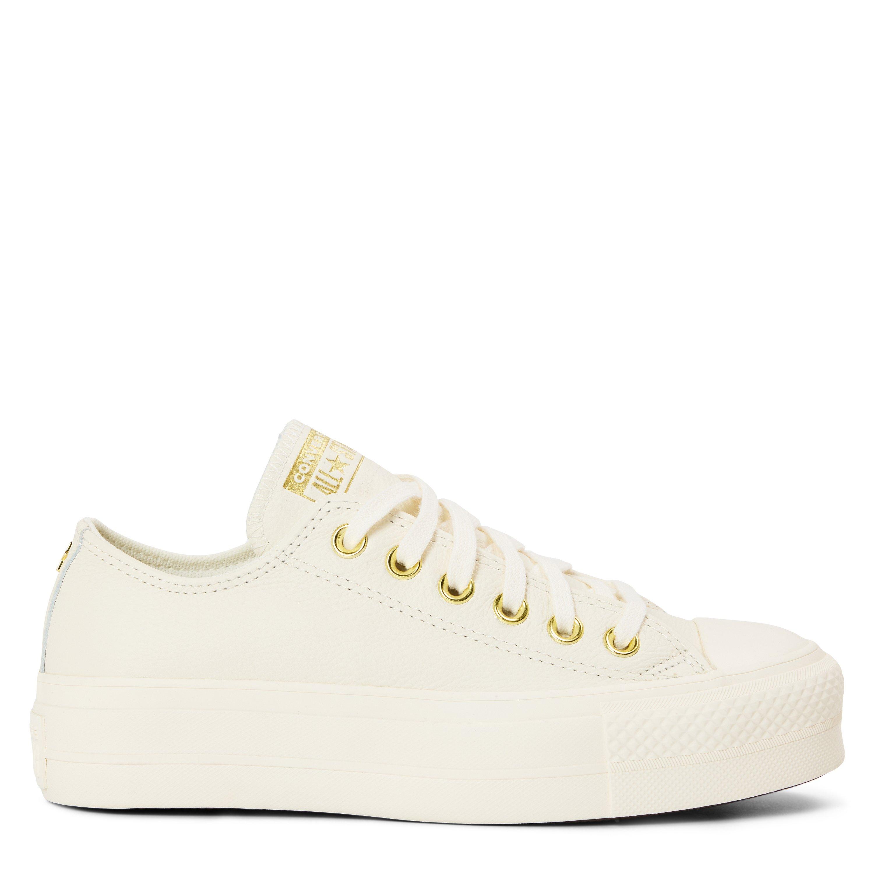 Egret/Egrt/Gold - Converse - Women's Chuck Taylor All Star Lift Leather Canvas Trainers - 1