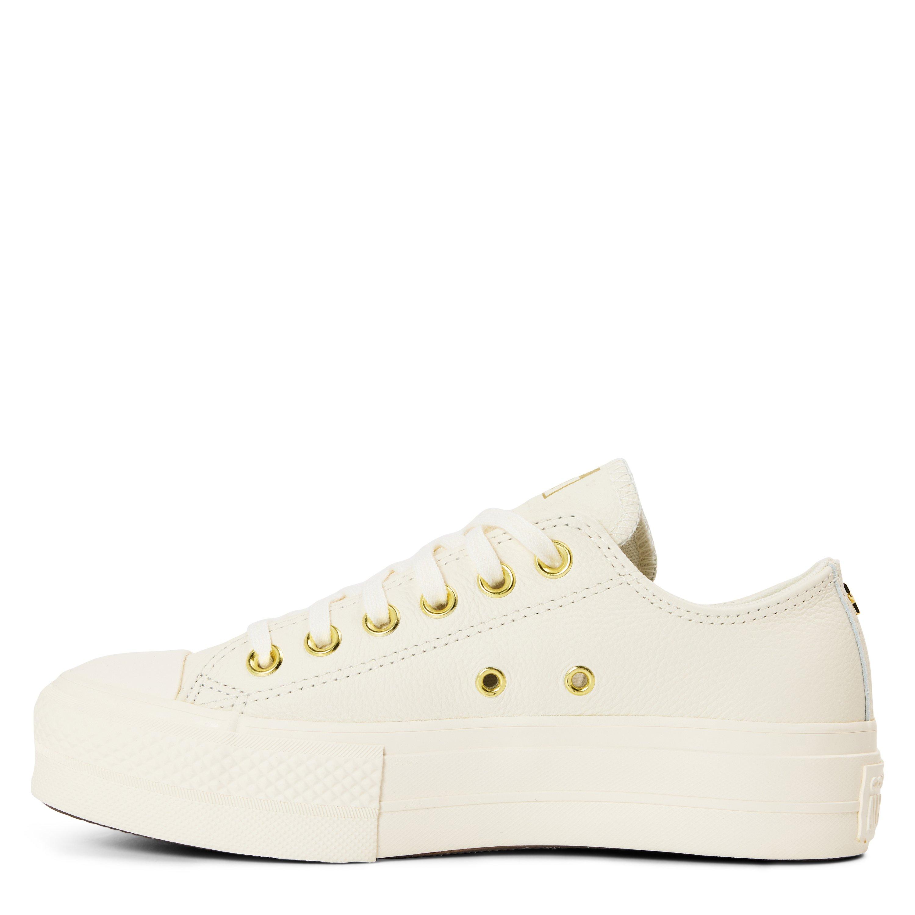 Egret/Egrt/Gold - Converse - Women's Chuck Taylor All Star Lift Leather Canvas Trainers - 2