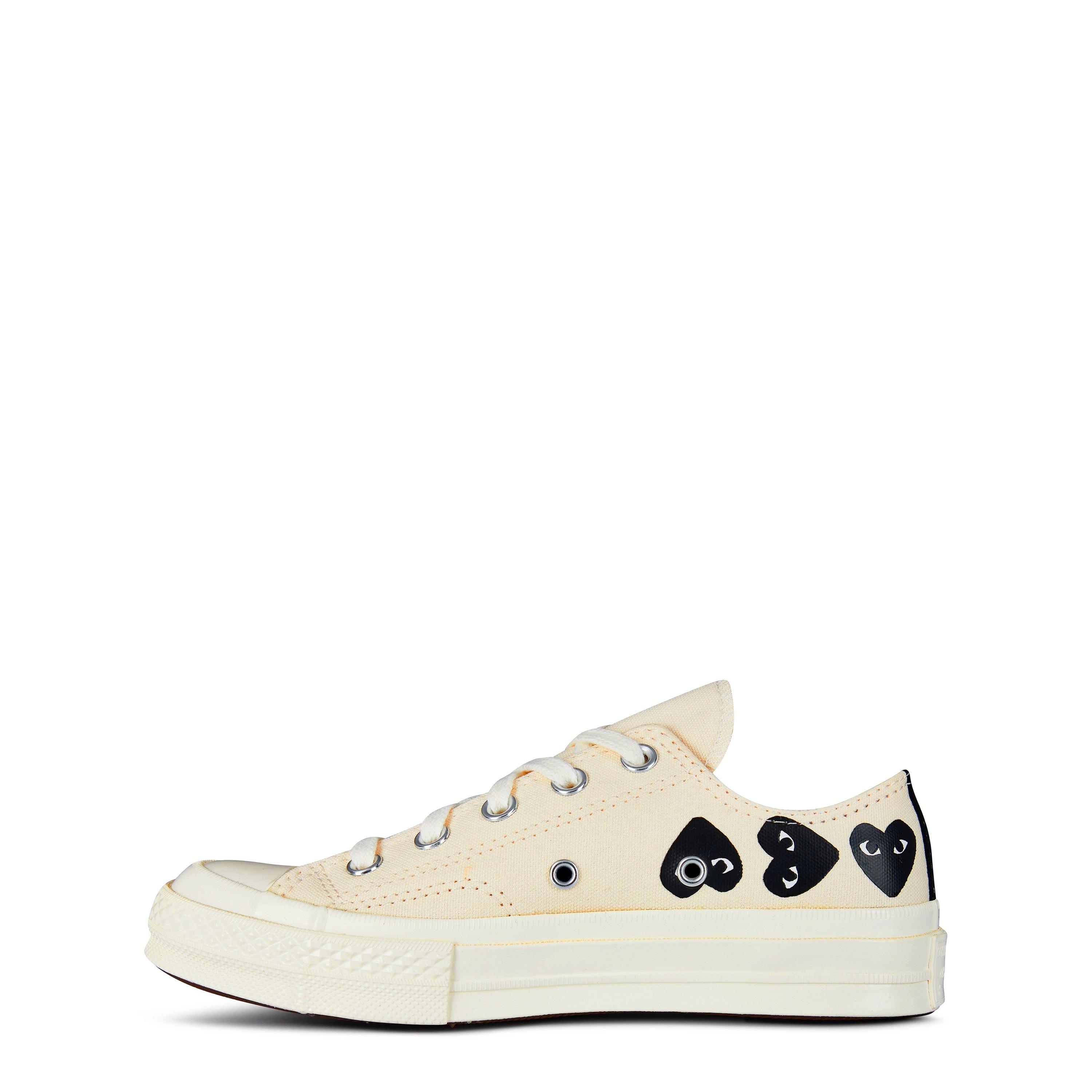 Beige 2 - Comme des Garcons PLAY - Multi Hearts-Print Low-Top Sneakers - 3