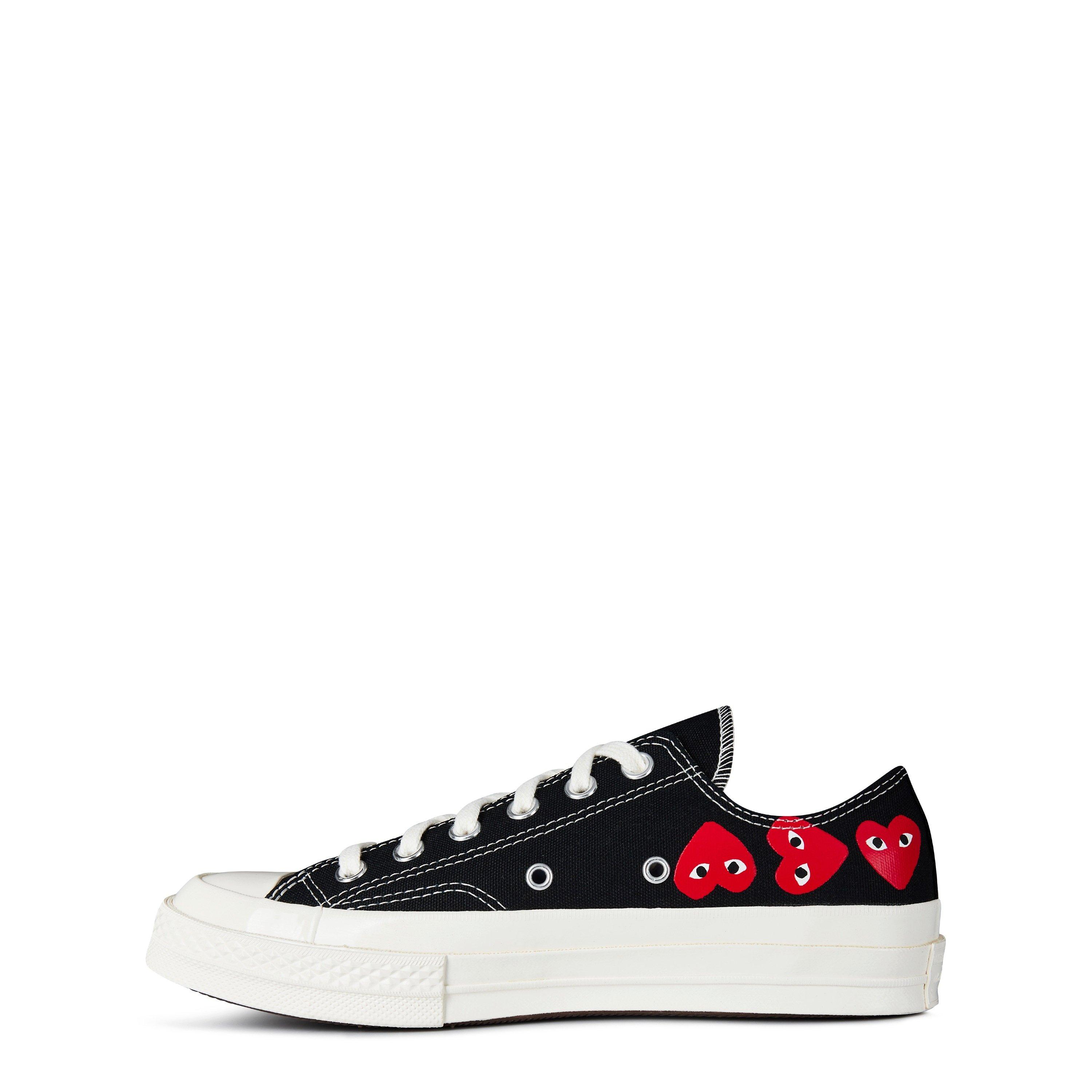Black 1 - Comme des Garcons PLAY - Multi Hearts-Print Low-Top Sneakers - 3