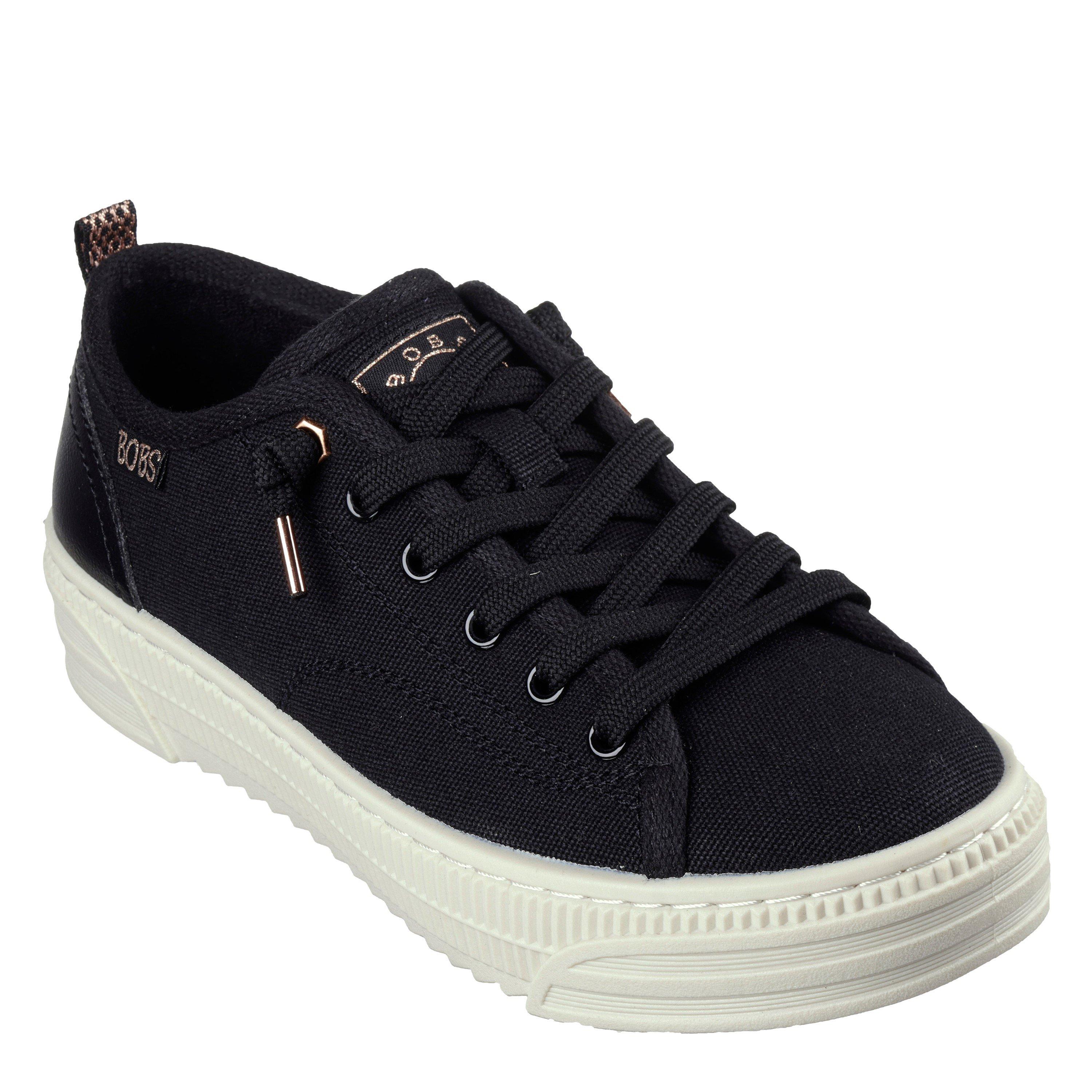Noir - Skechers - Bobs Copa Canvas Trainers Womens - 1