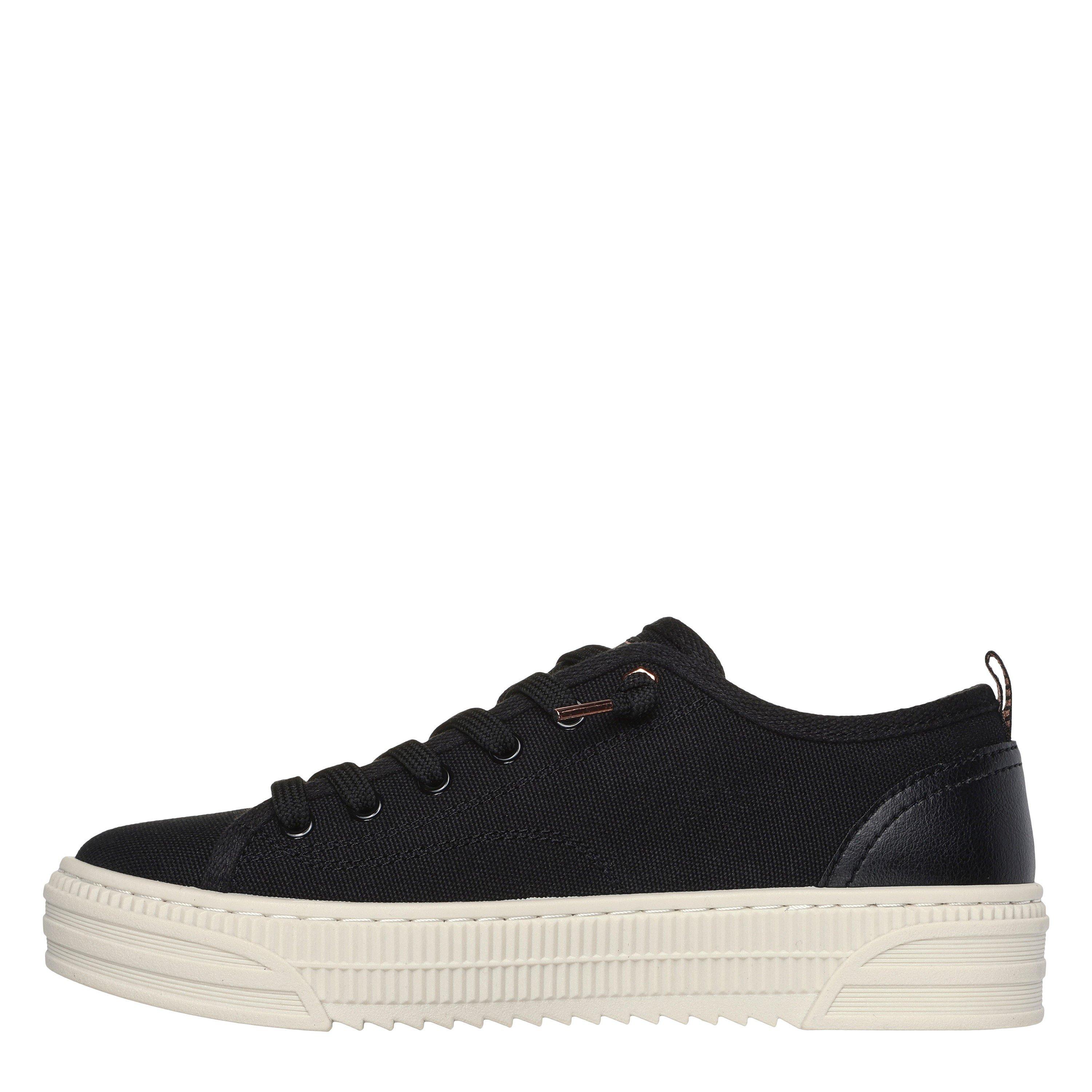 Noir - Skechers - Bobs Copa Canvas Trainers Womens - 2