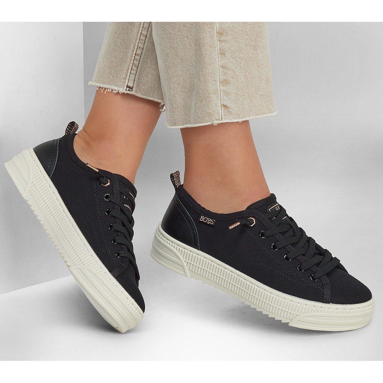 Noir - Skechers - Bobs Copa Canvas Trainers Womens - 6