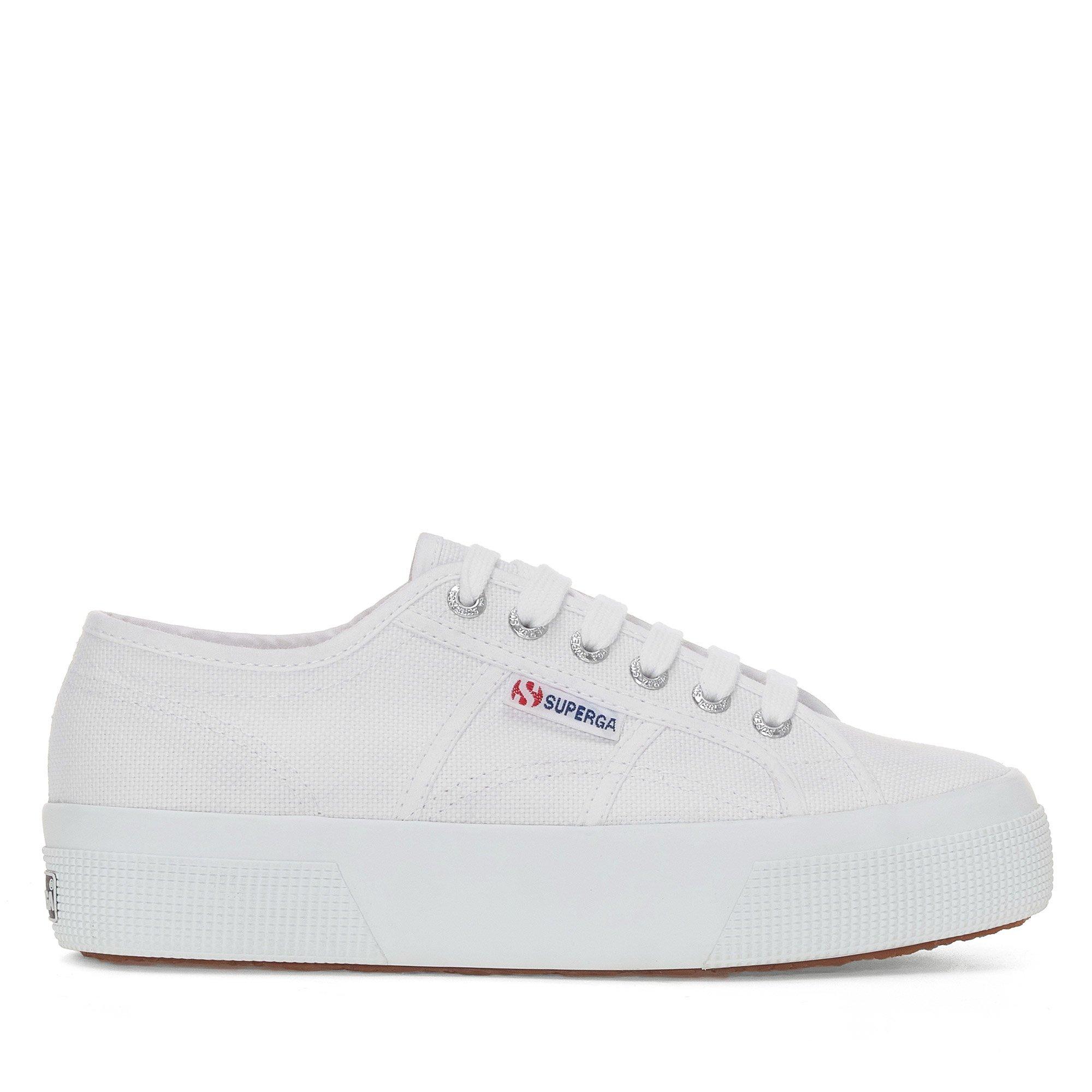 White - Superga - Women's Platform Canvas Trainers - 1
