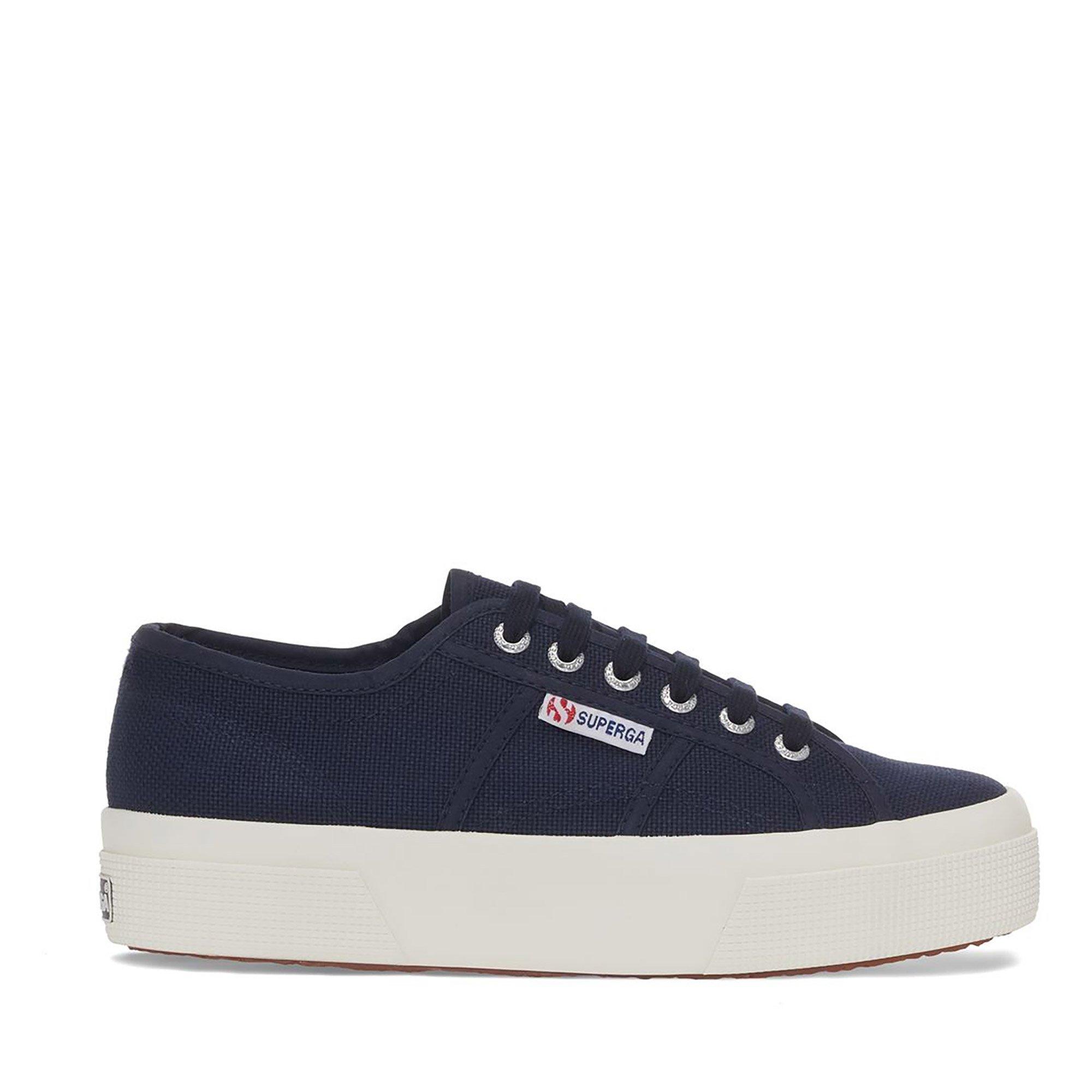 Navy F Avorio - Superga - Women's Platform Canvas Trainers - 1