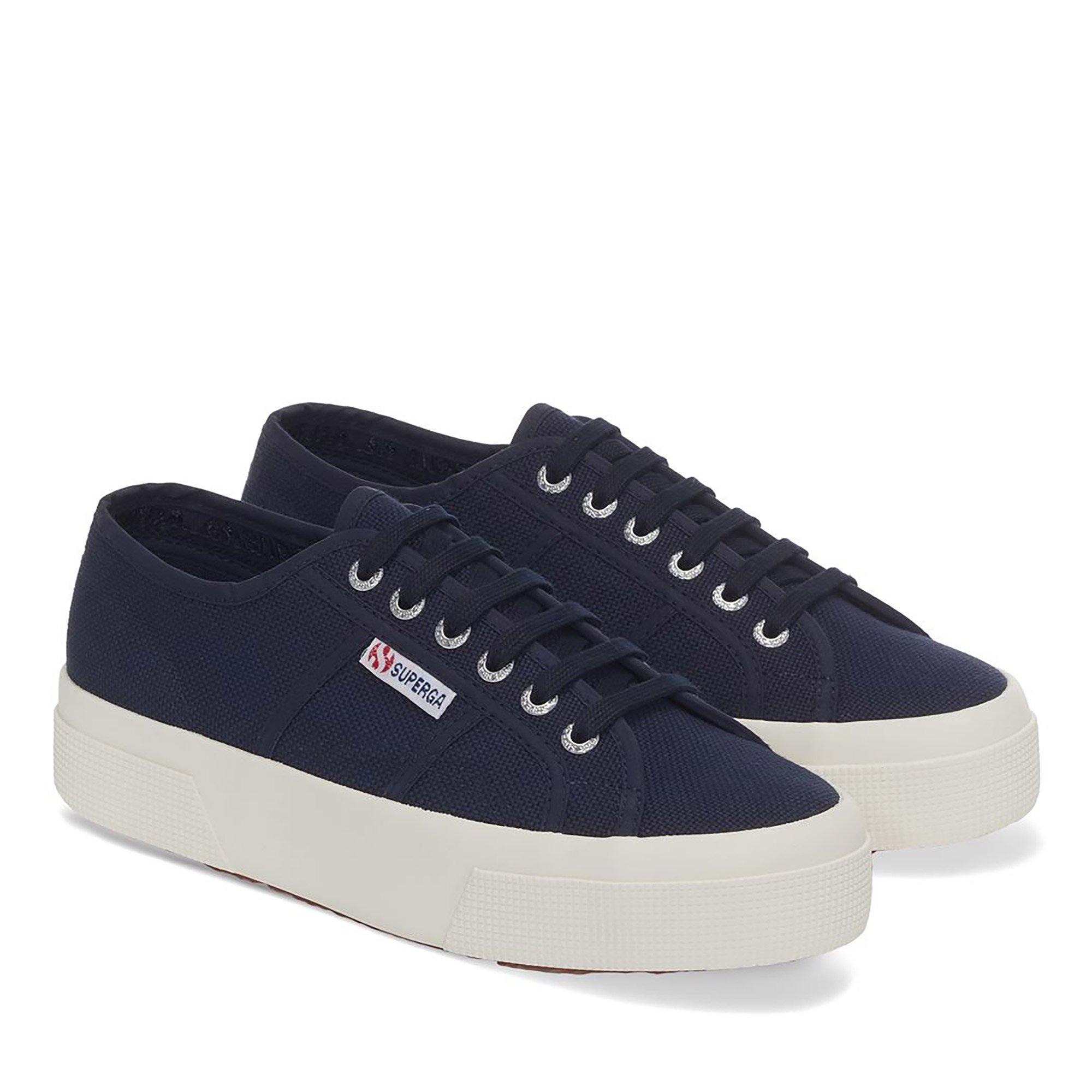Navy F Avorio - Superga - Women's Platform Canvas Trainers - 2