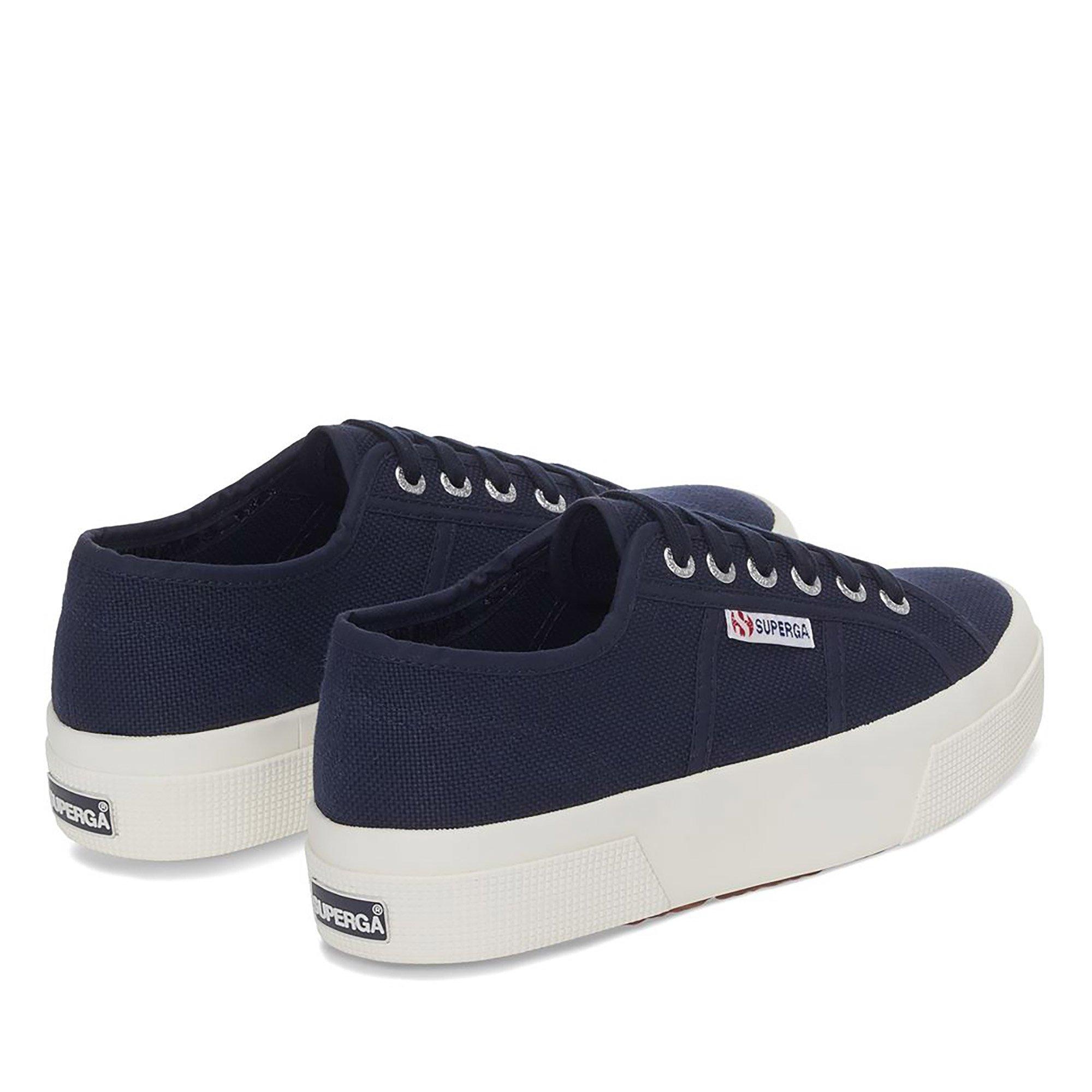Navy F Avorio - Superga - Women's Platform Canvas Trainers - 3
