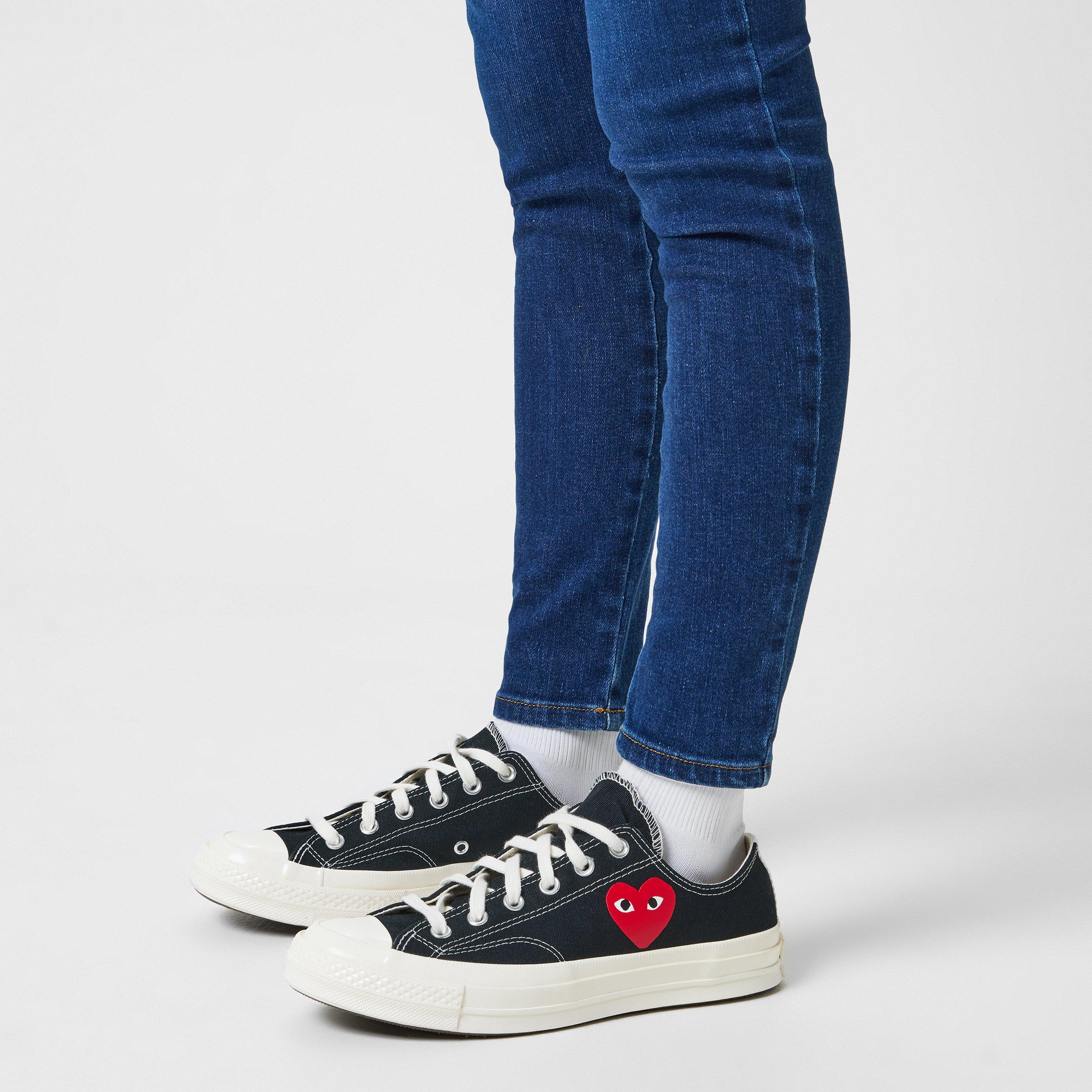 Black 1 - Comme des Garcons PLAY - X Converse Chuck 70 Peeping Heart Low Trainers - 2