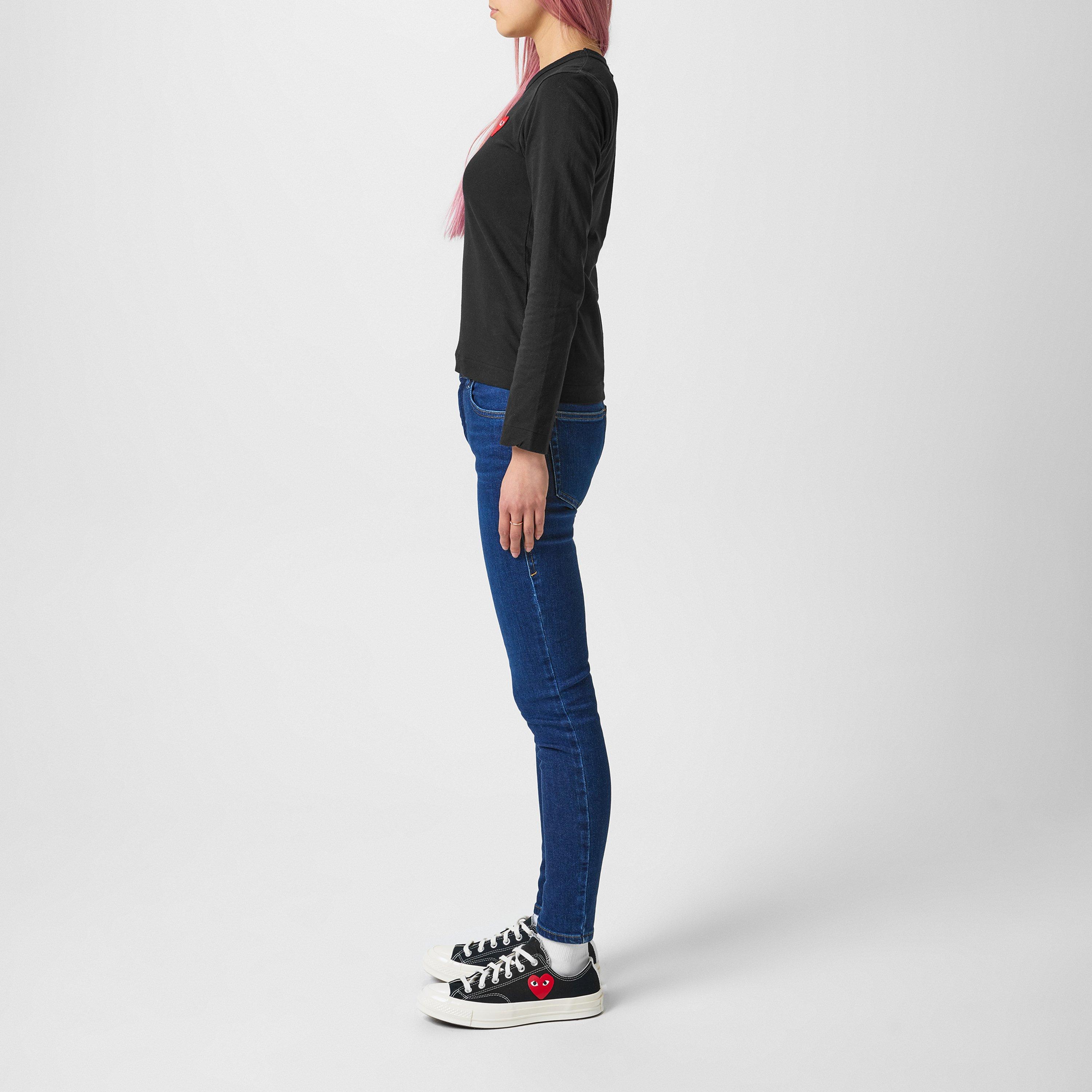 Black 1 - Comme des Garcons PLAY - X Converse Chuck 70 Peeping Heart Low Trainers - 6