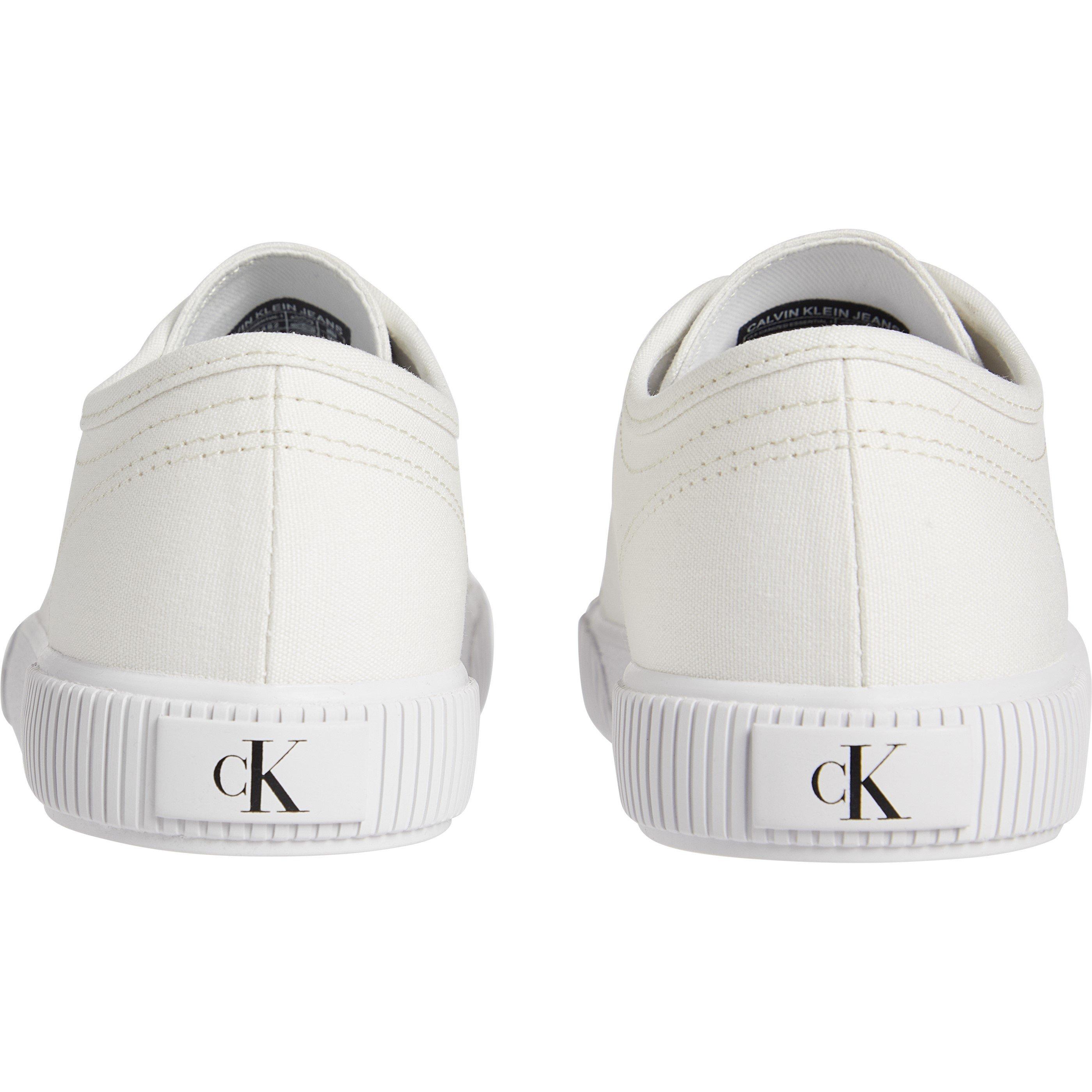 White - Calvin Klein Jeans - Mono Canvas Low Trainers - 3