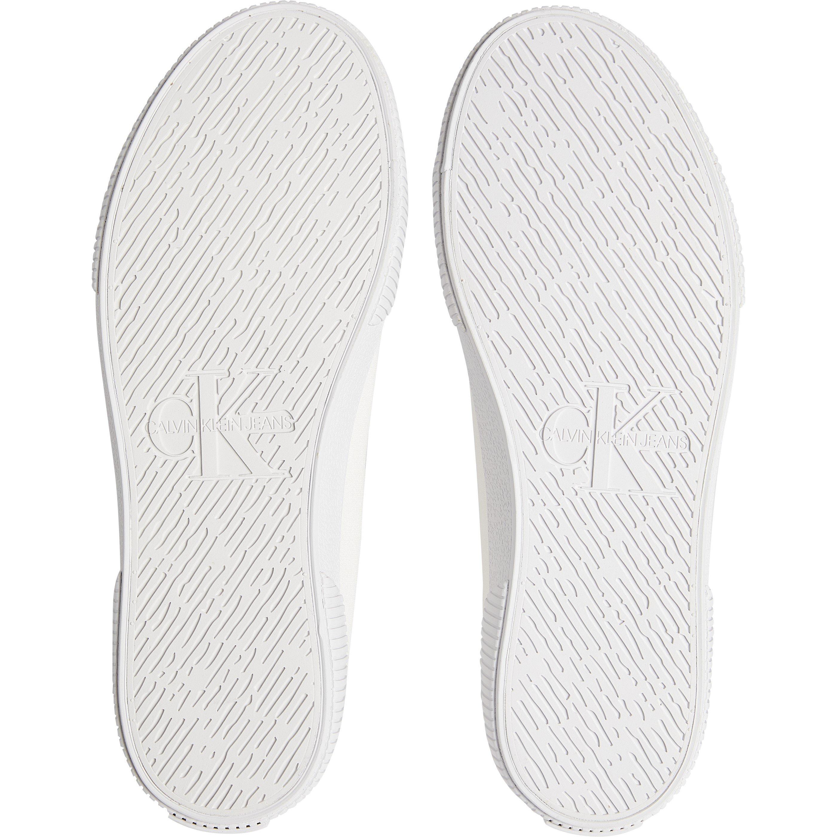 White - Calvin Klein Jeans - Mono Canvas Low Trainers - 4