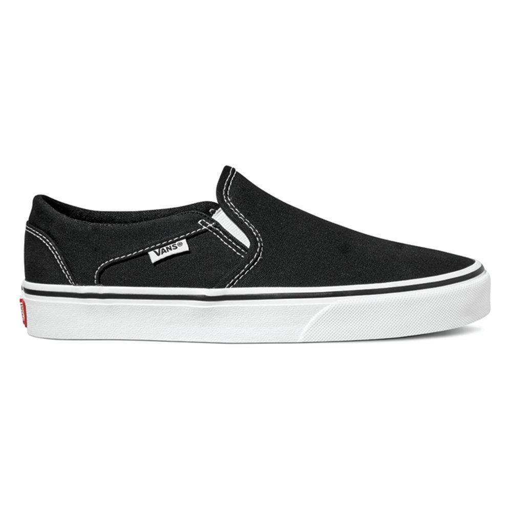 Schwarz/Weiß - Vans - Asher Slip On Canvas Trainers Womens - 1