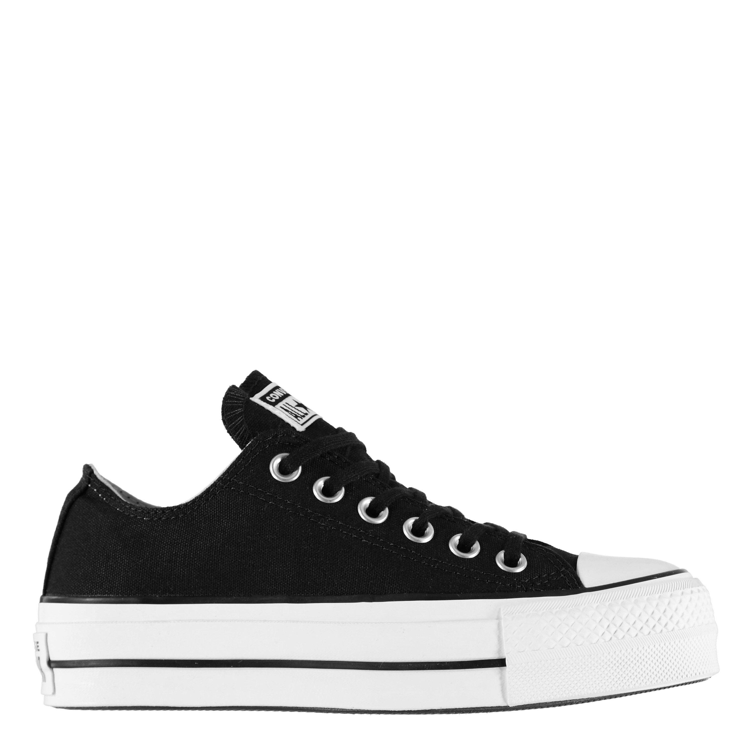 Blk/Wht 001 - Converse - Chuck Taylor All Star Platform Canvas Low Top Shoes - 1
