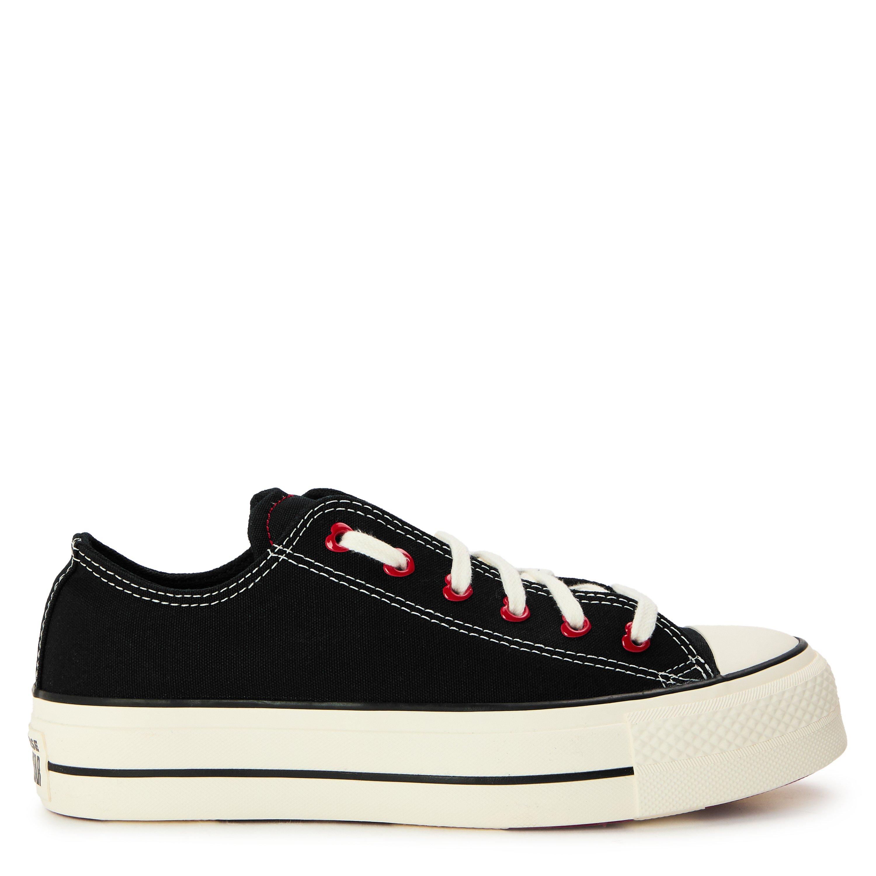 Converse Women's Chuck Taylor All Star Platform Canvas Low Top Shoes - Black/Egret - 6.5 (39.5)