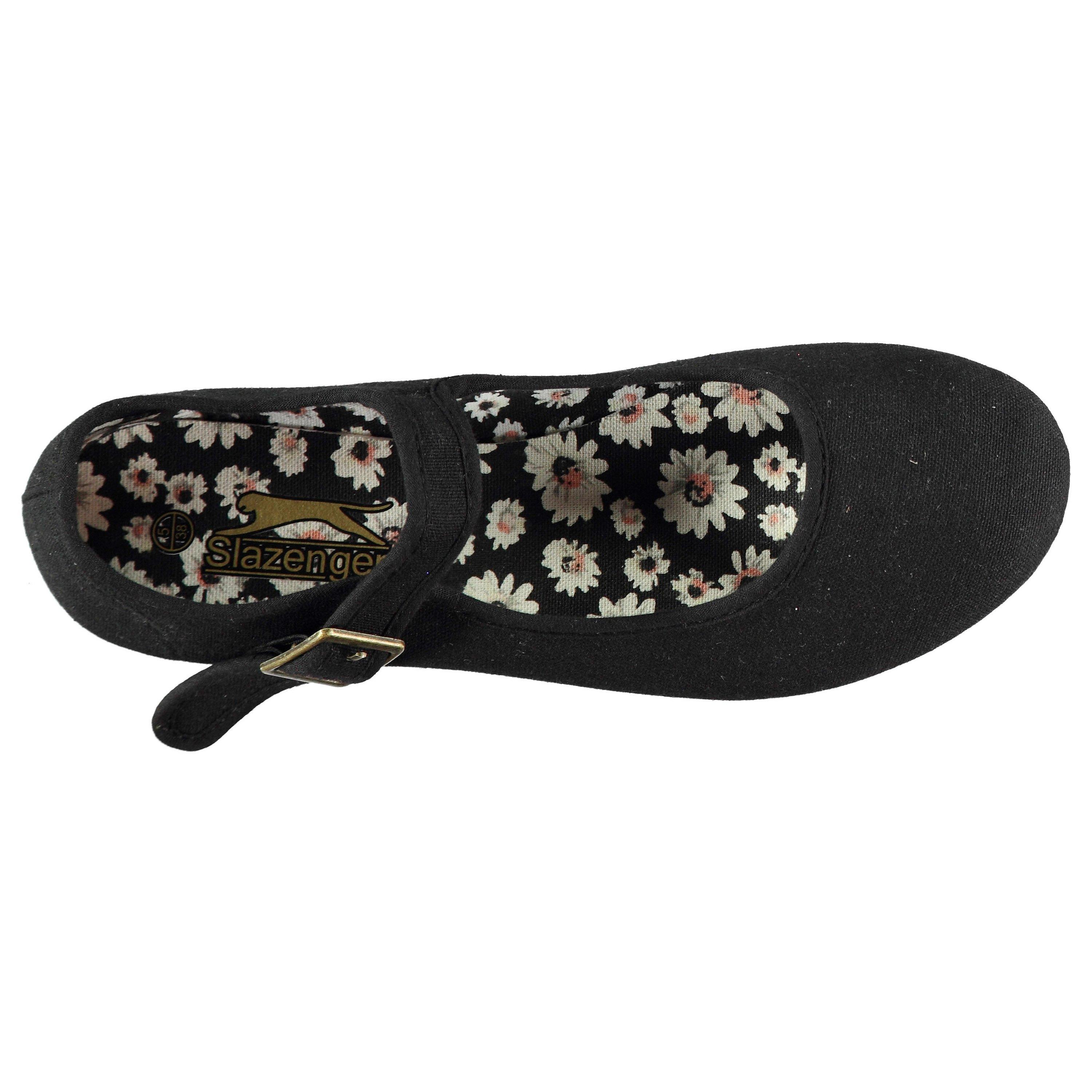 Black - Slazenger - Canvas Mary Jane Ladies Shoes - 3