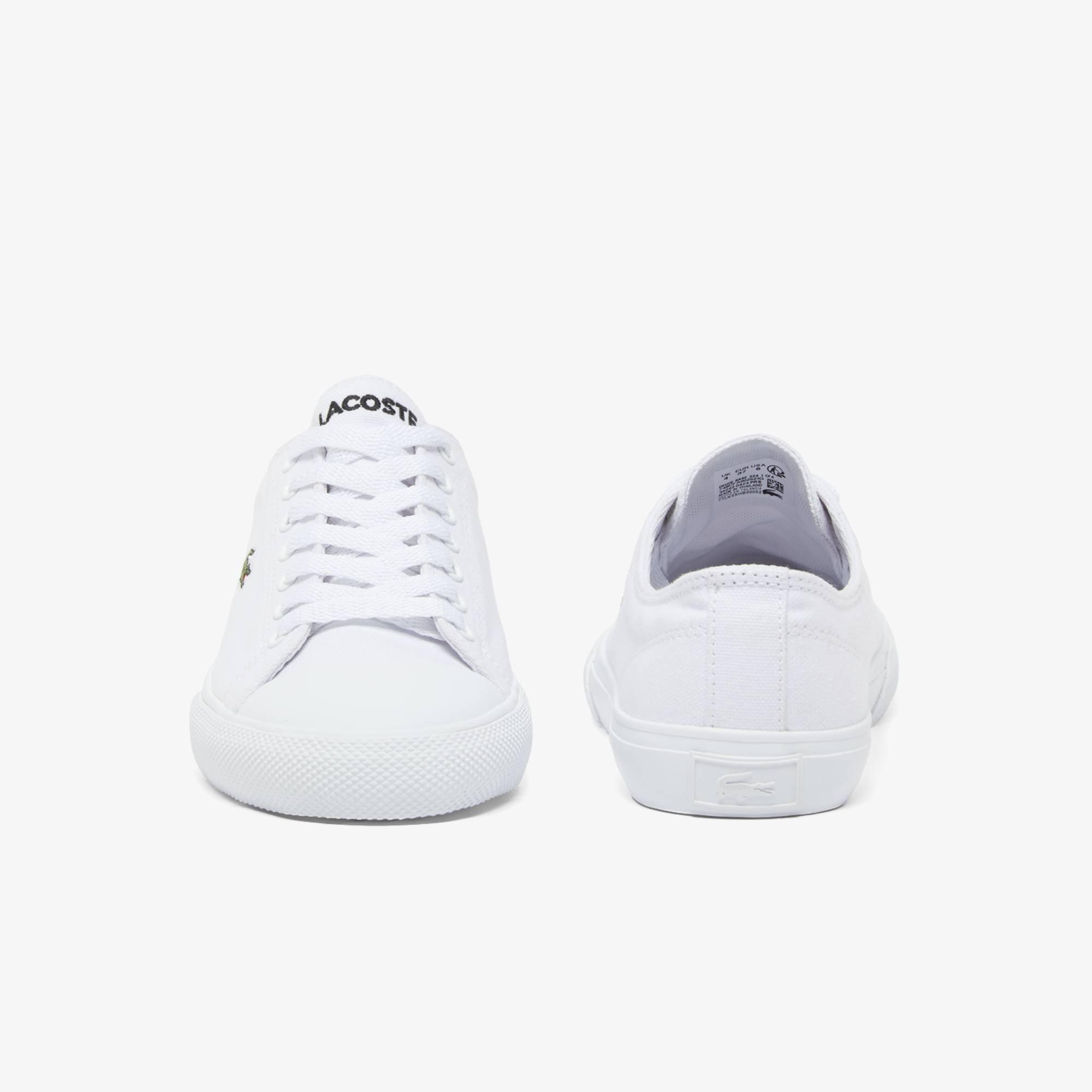 White - Lacoste - Women's Deuce Base Canvas Low-Top Trainers - 3