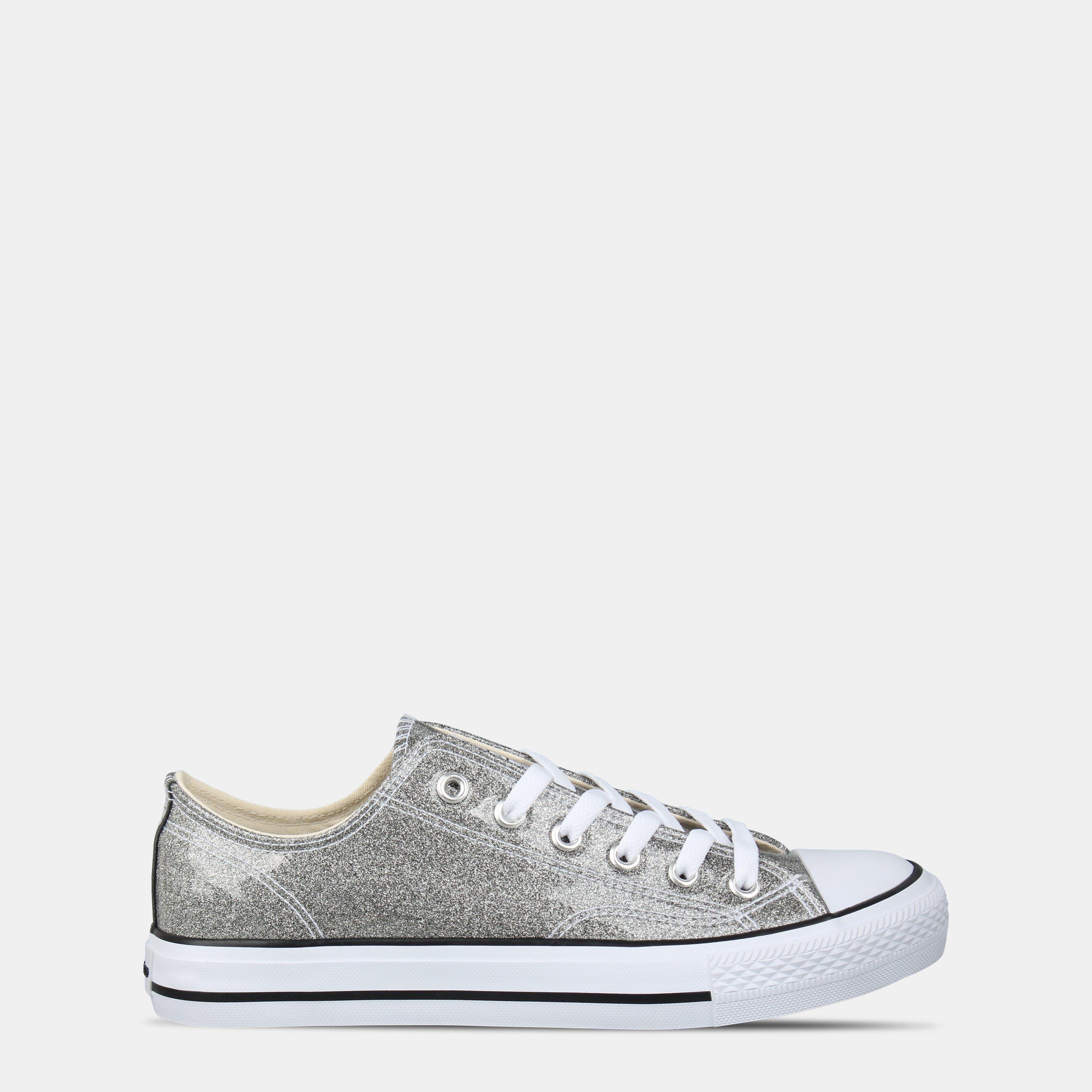 Soulcal Women's Canvas Low Shoes - Silver - 7 (40)