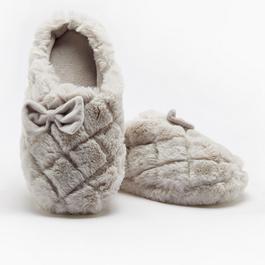 Be You Studio Faux Fur Bow Slippers