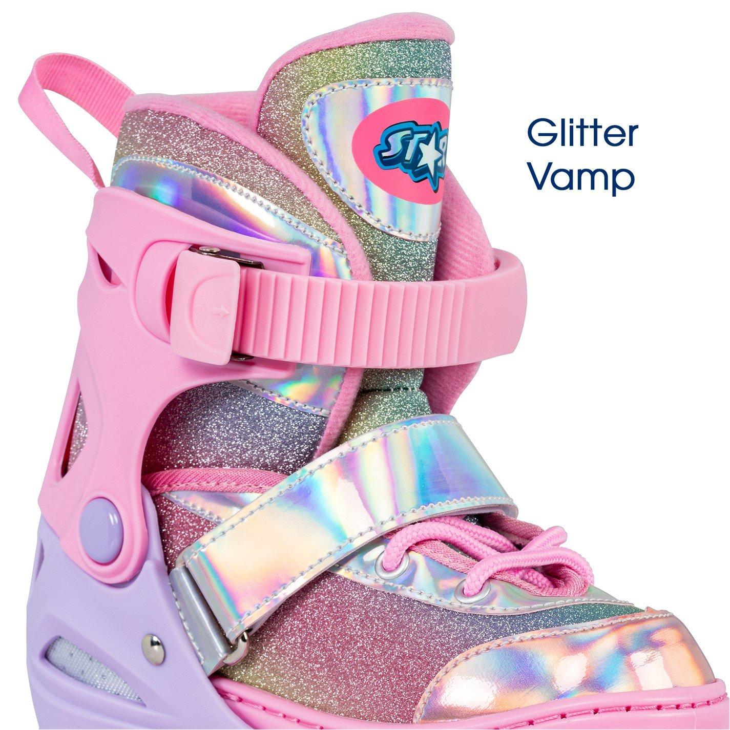 Pink - Star - Glide Roller Skates with LED Wheels Junior - 3