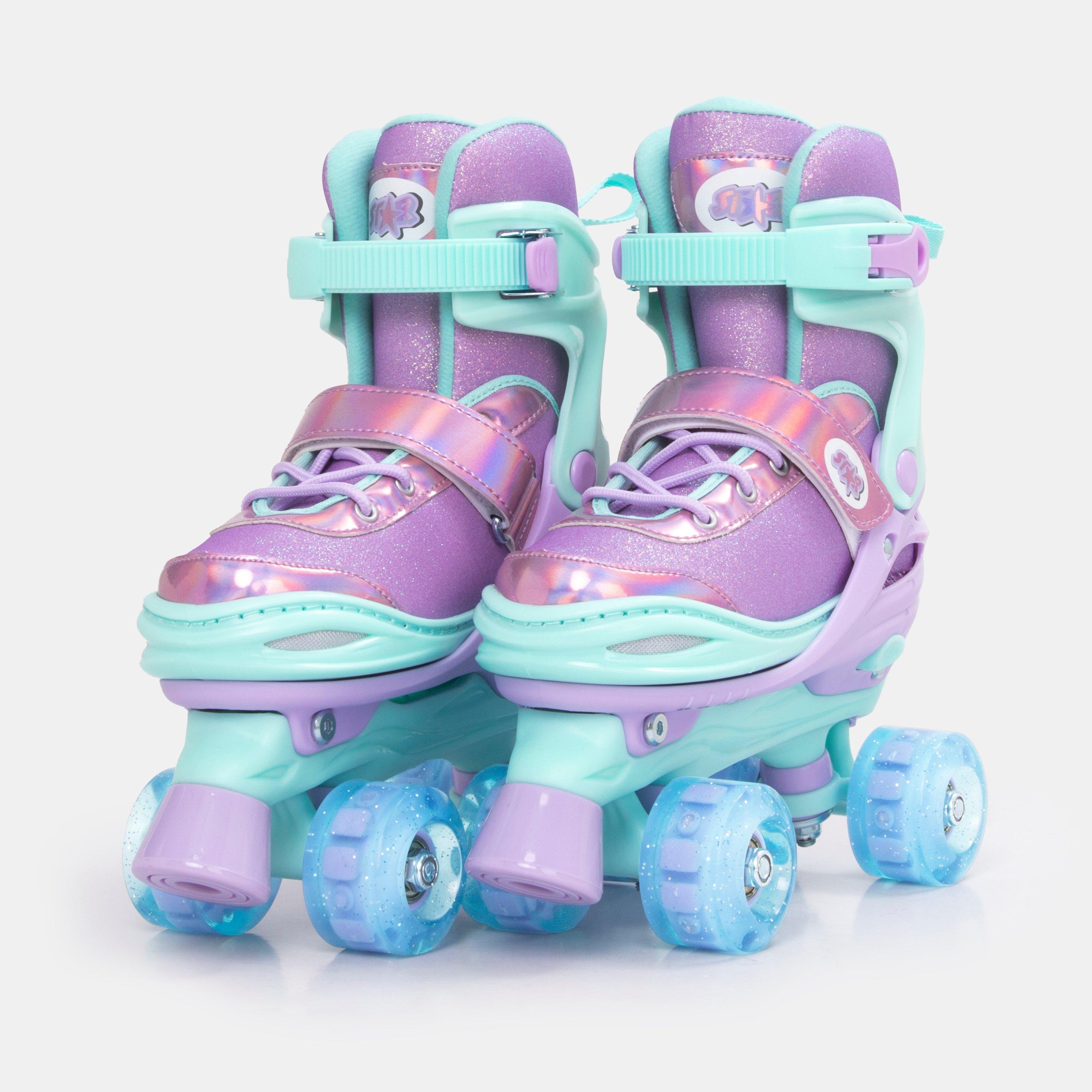 Star  Sparkle Glide Roller Skates With Led Wheels Junior - Blue/Purple - C10-C13