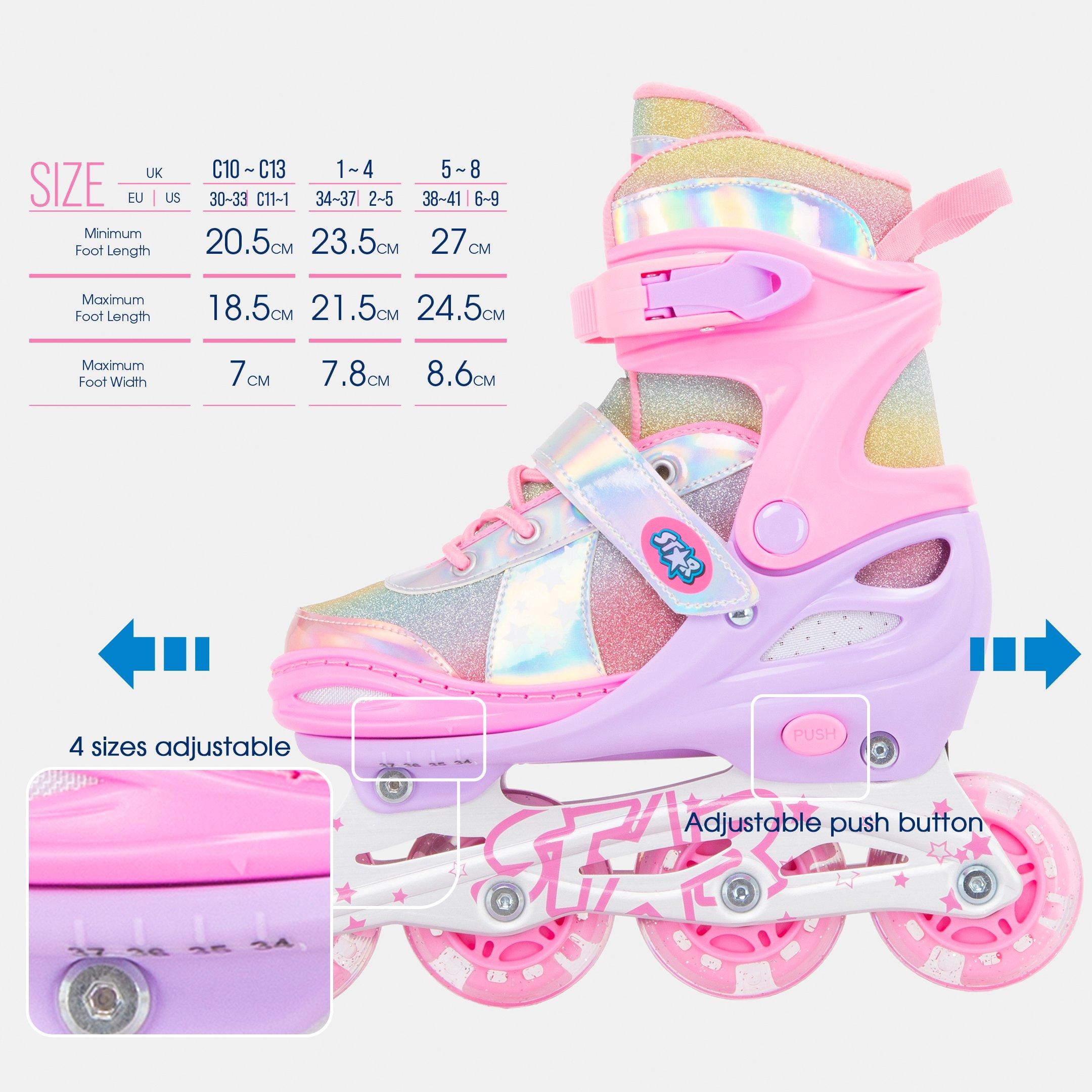 Purple/Pink - Star - Inline Skates with LED Wheel Kids - 4