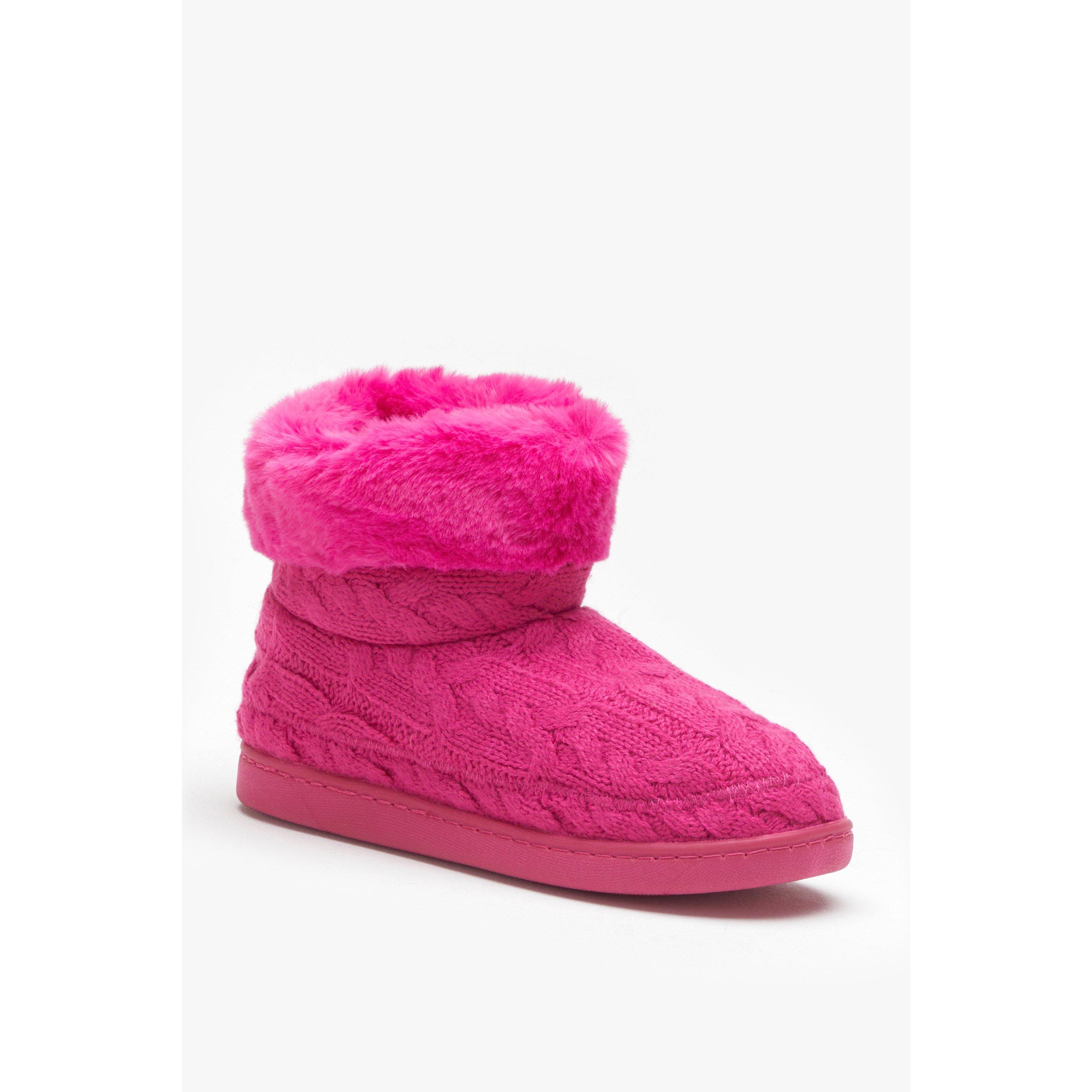 Heißes Pink - Be You - Studio Girls Cable Knit Slipper Boot - 1