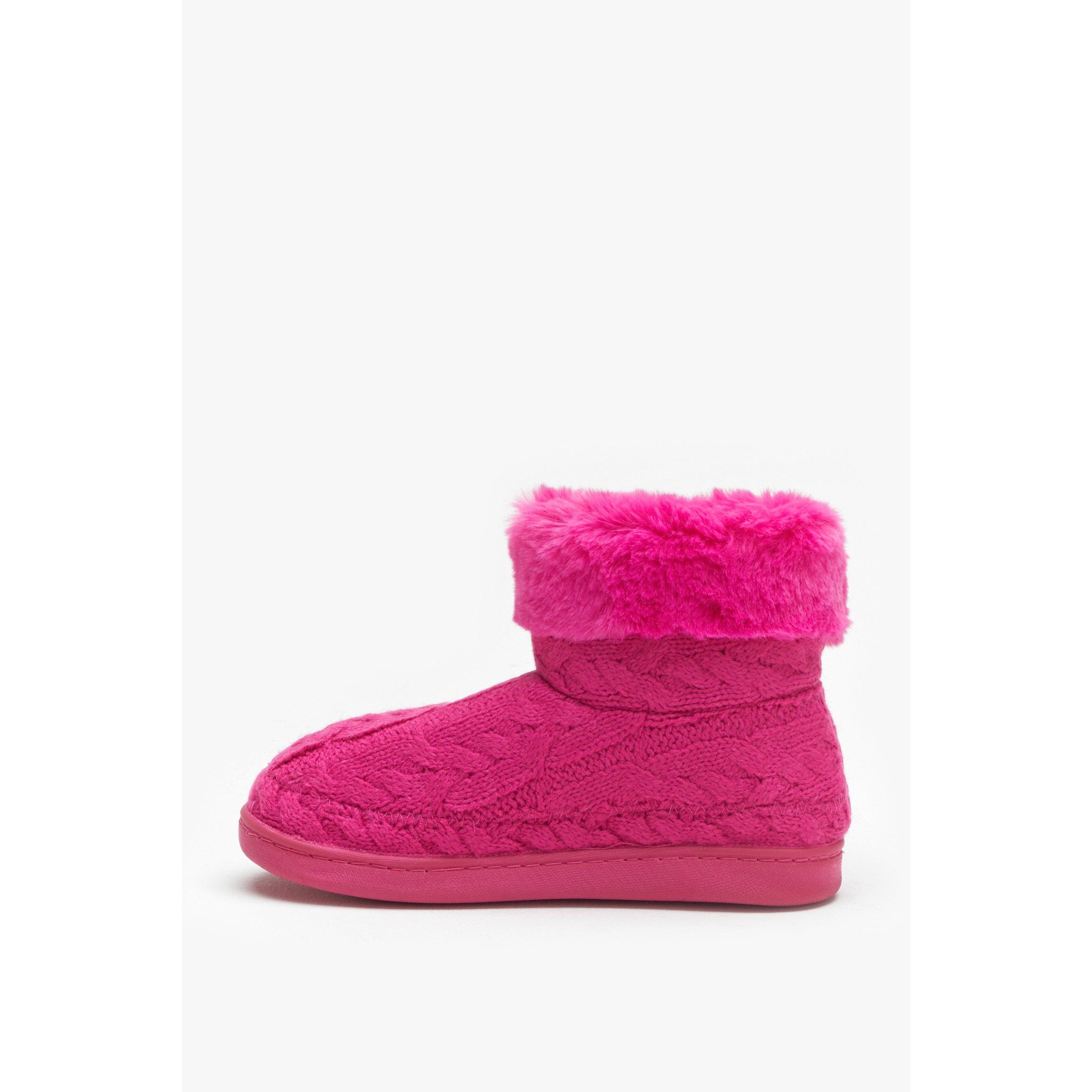 Heißes Pink - Be You - Studio Girls Cable Knit Slipper Boot - 2