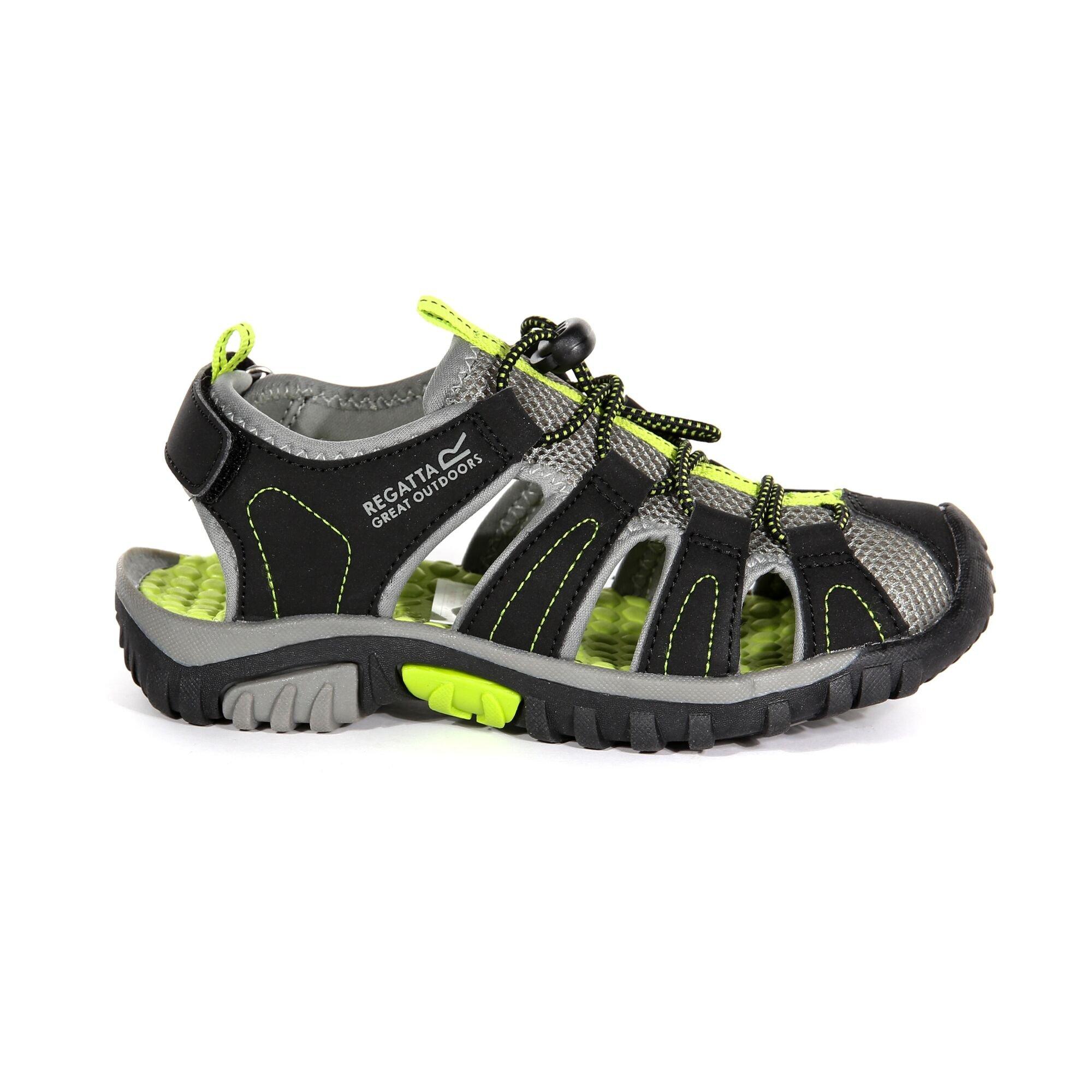 Regatta  Kids Westshore Junior Sandal - Blk/Limegrn - C13