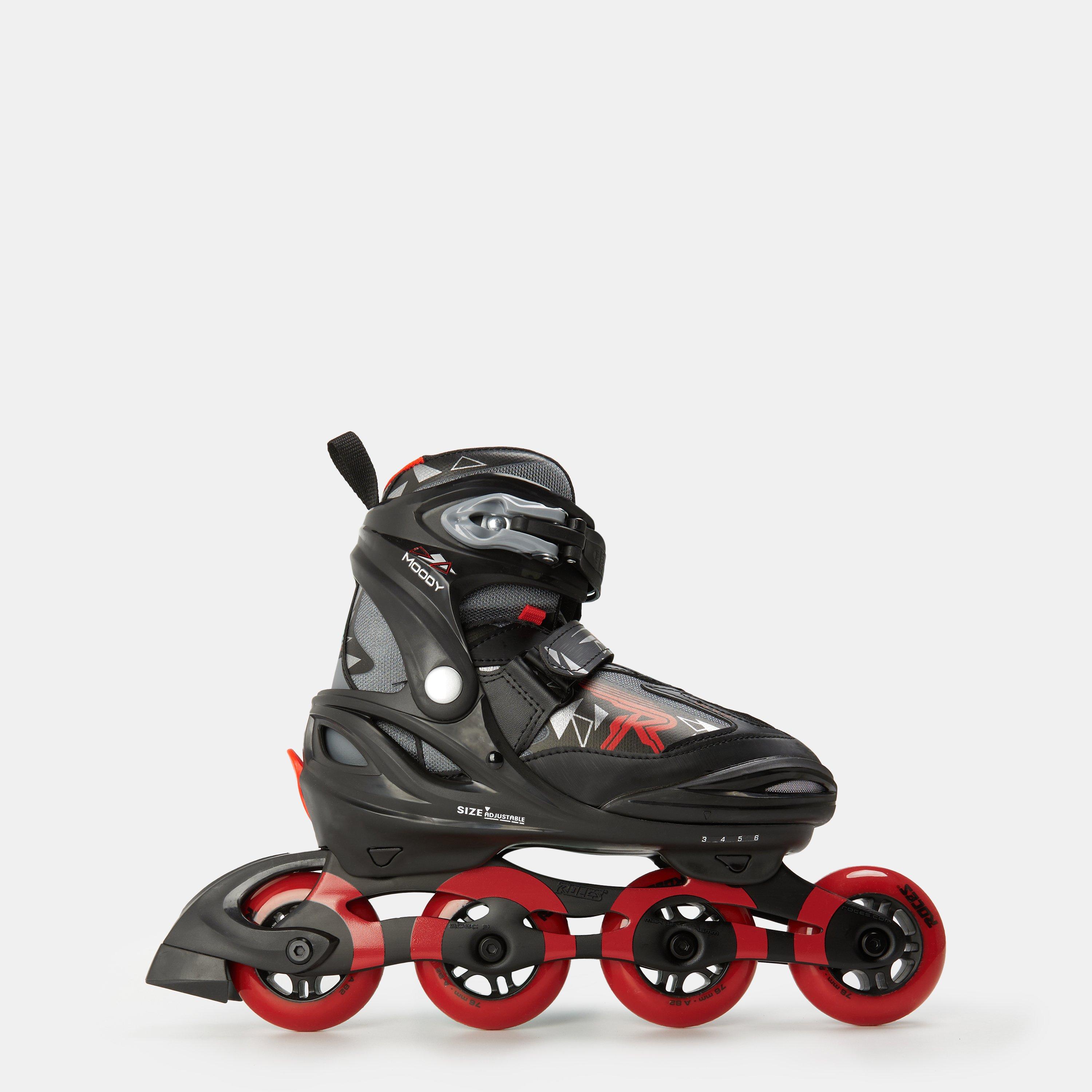 Roces Boys Moody /Blue Junior Skates - Black/Red - 3-6