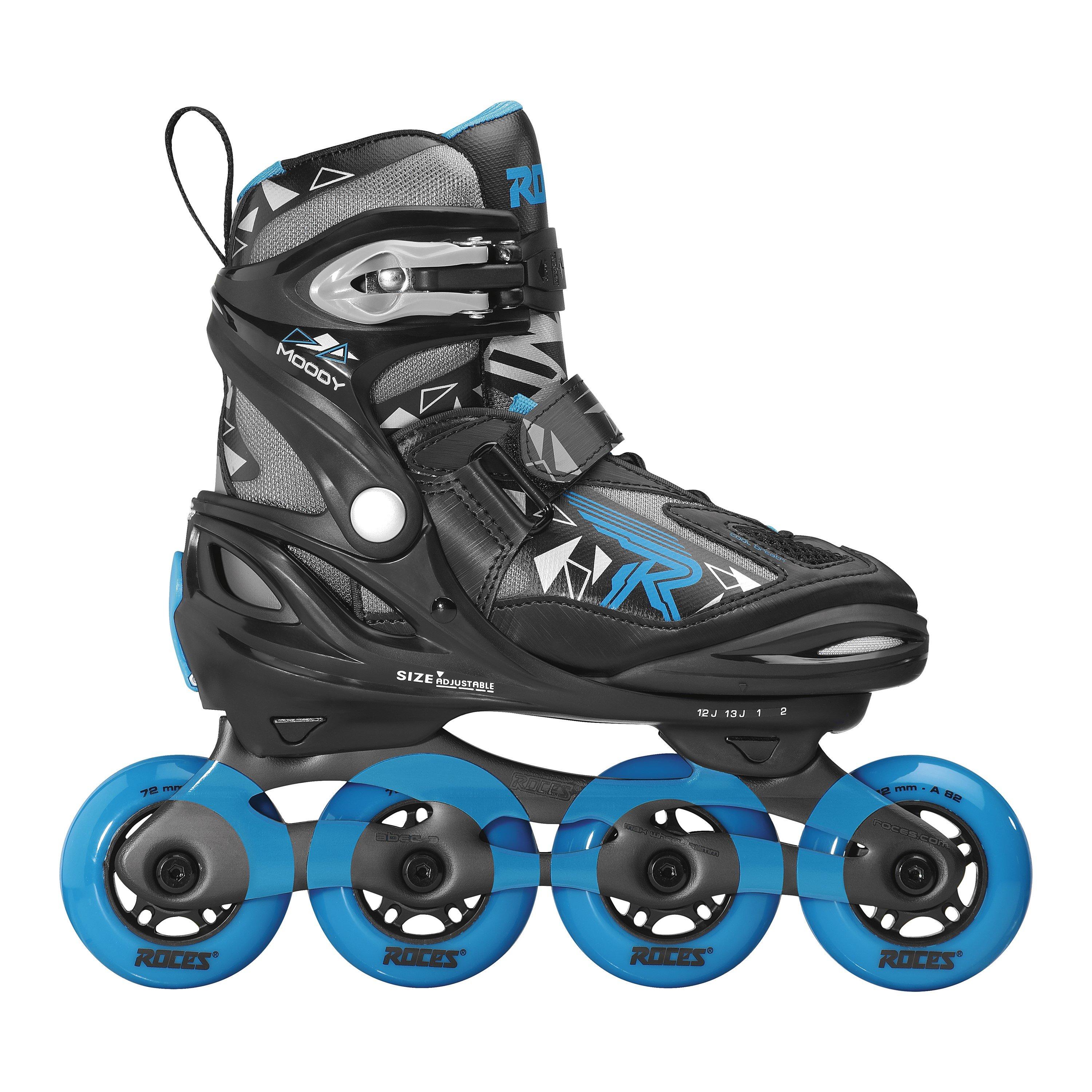 Roces Boys Moody Junior Skates Black/Blue - 3-6