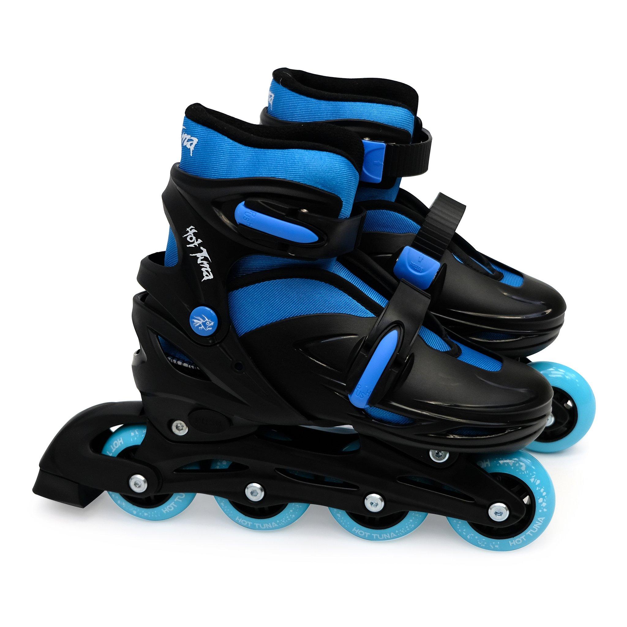Hot Tuna Boys Hottuna Adjustable Inline Skates Junior - Black/Blue - C10-C13