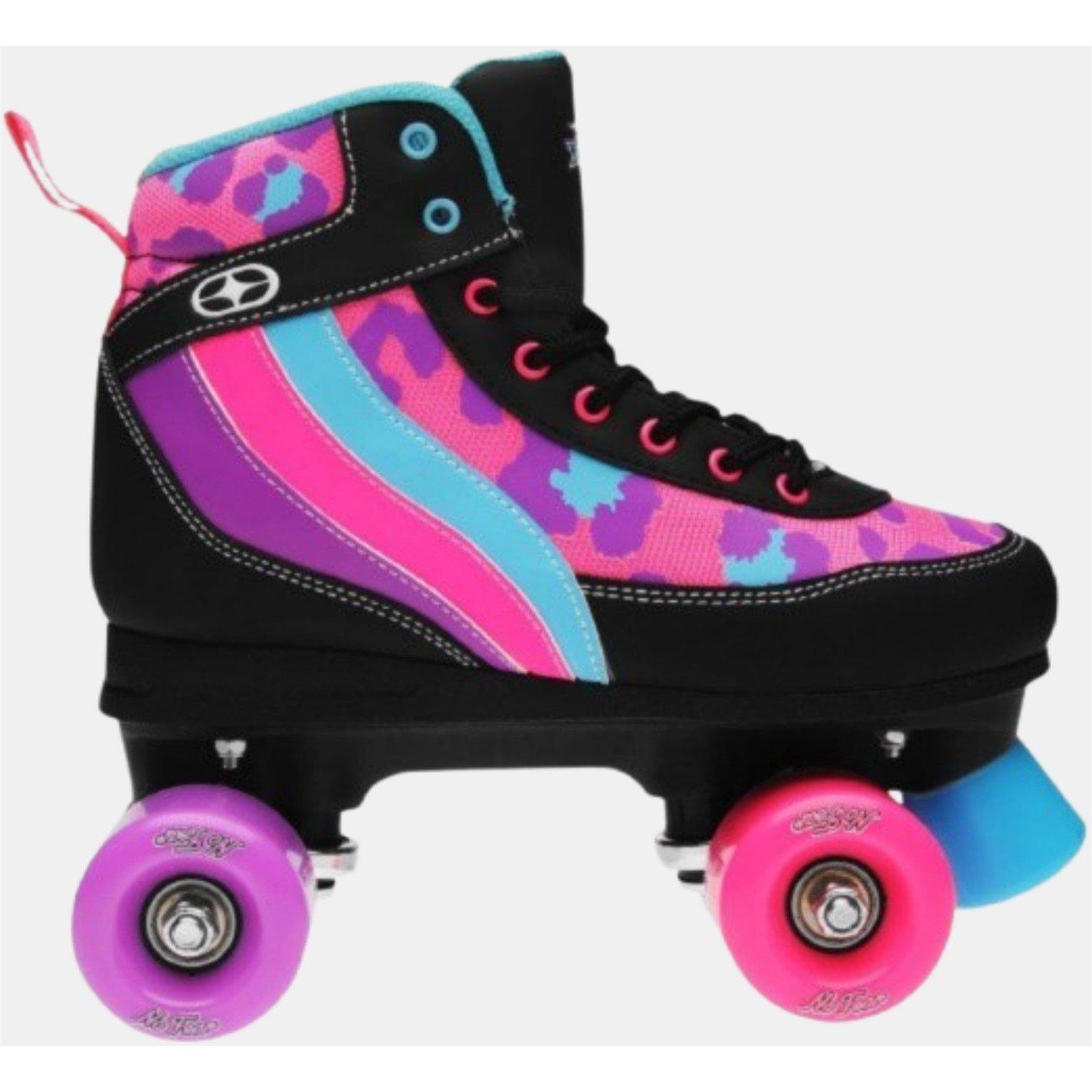 Hot Tuna Girls Hottuna Retro Quad Skates Junior - Blk/Pnk/Purp - C12 (30.5)