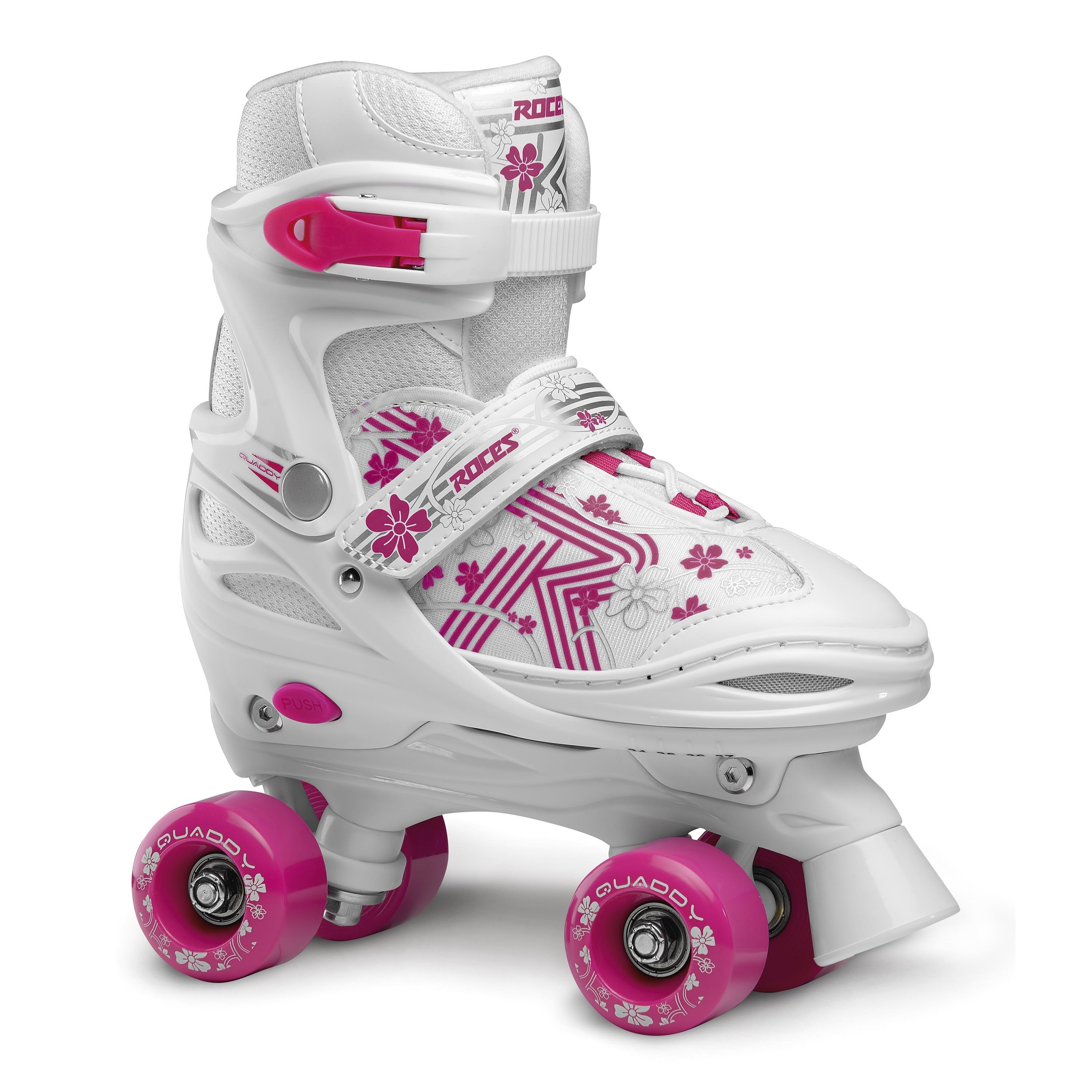 White/Pink - Roces - Quaddy 3.0 Girls Roller Skate Shoes - 1
