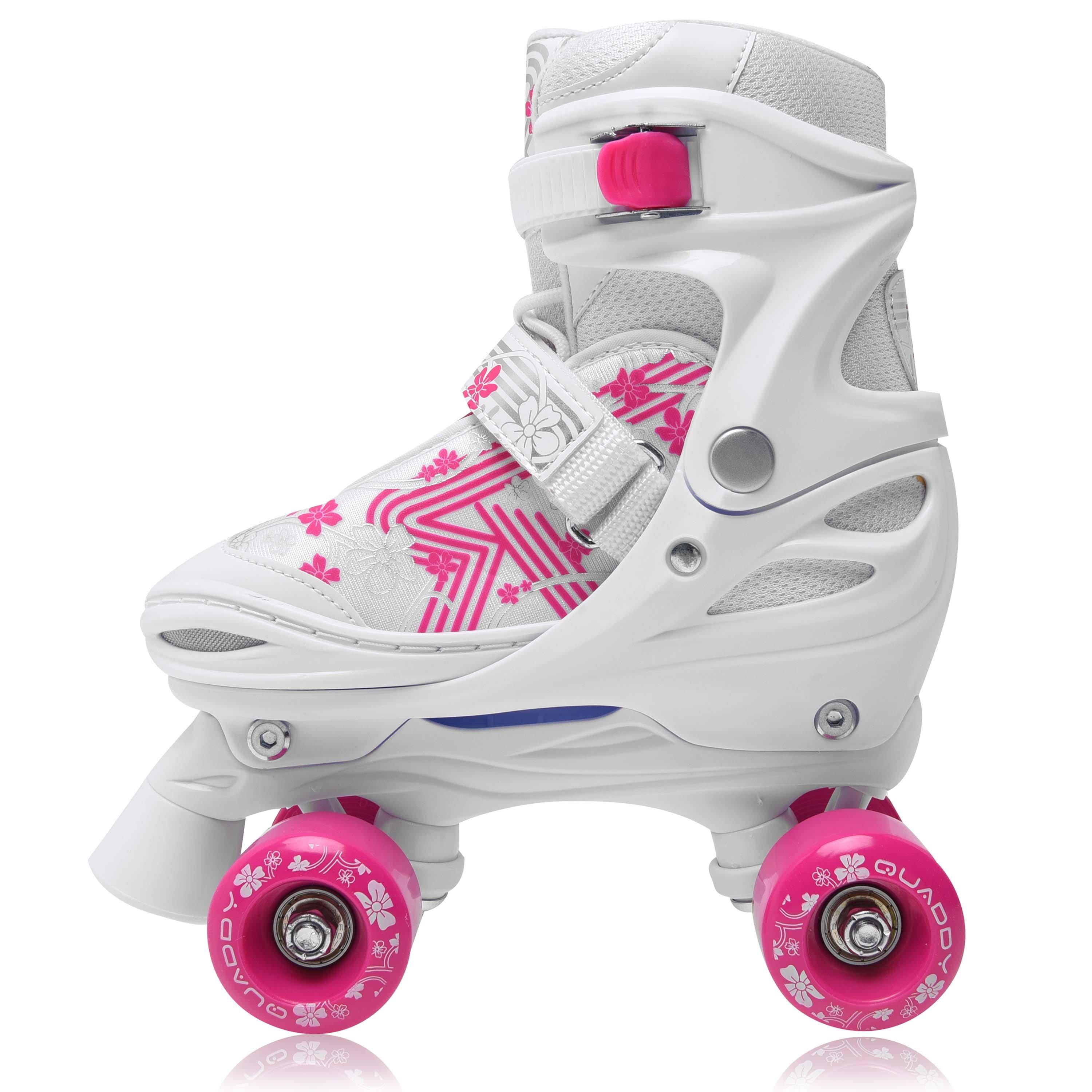 White/Pink - Roces - Quaddy 3.0 Girls Roller Skate Shoes - 2