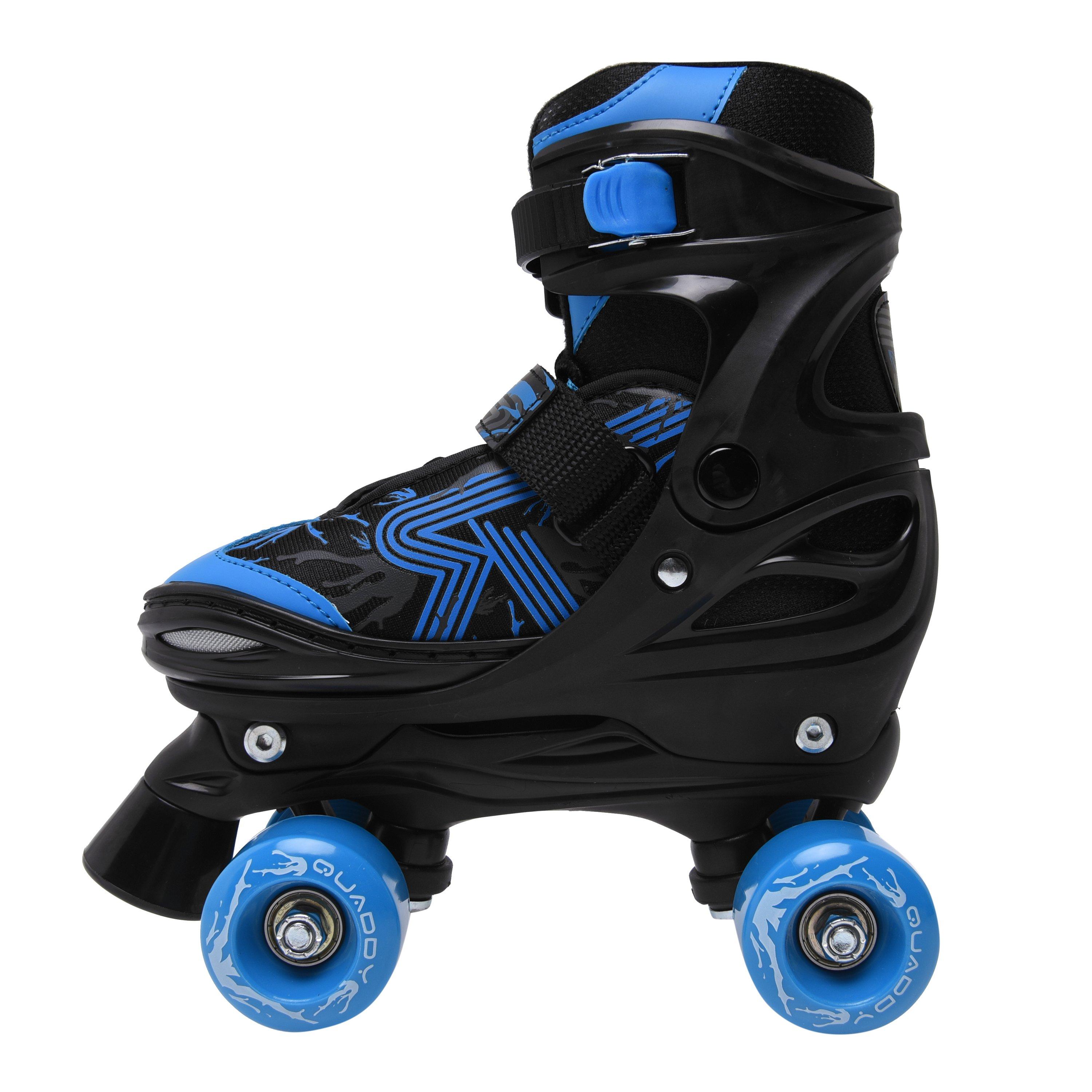Black/Blue - Roces - Quaddy 3.0 Adjustable Kids Roller Skate Shoes - 2