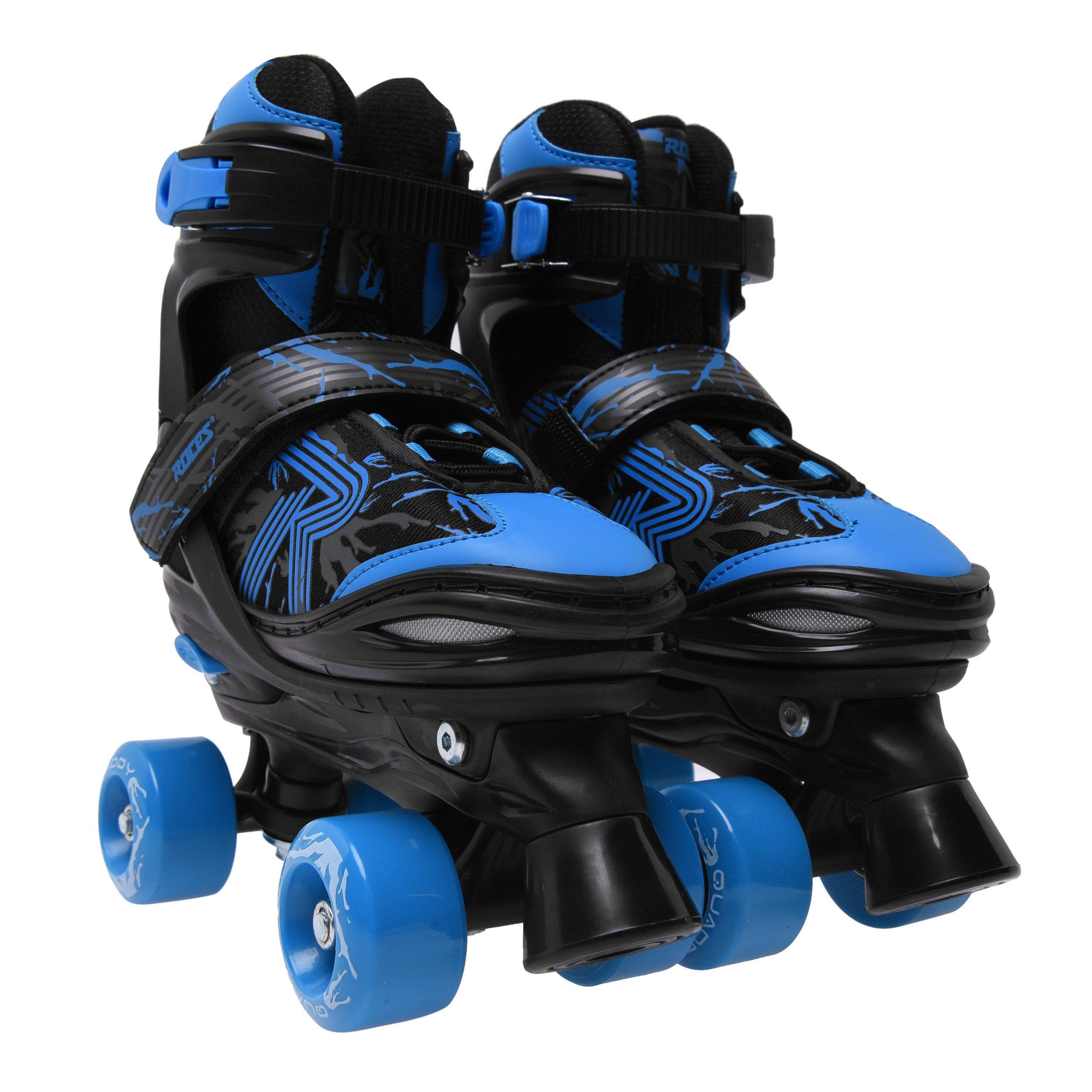 Black/Blue - Roces - Quaddy 3.0 Adjustable Kids Roller Skate Shoes - 3