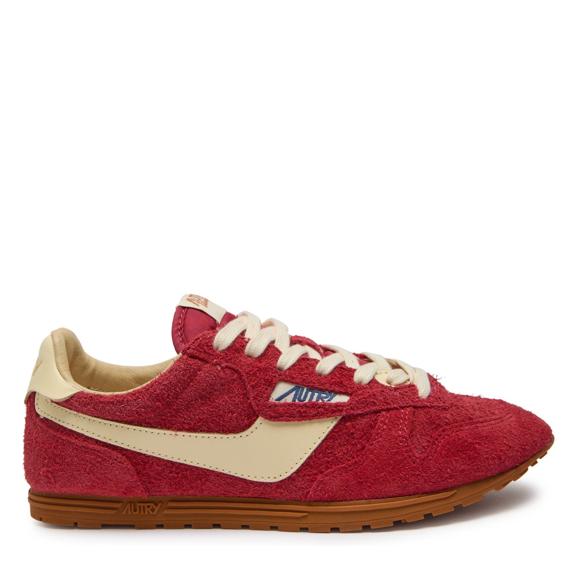 RED AND WHITE - Autry - WINDSPIN LOW SUEDE SNEAKER