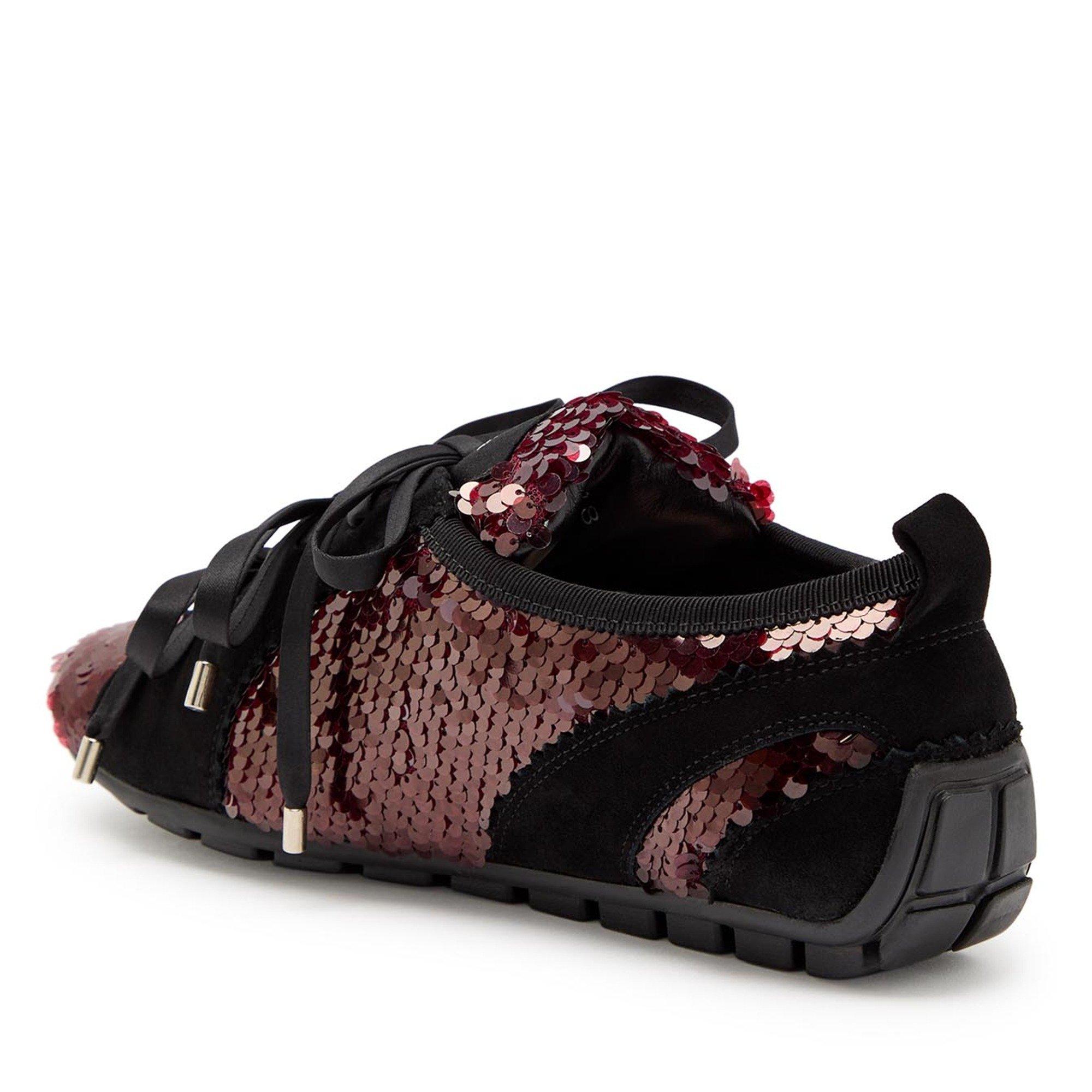 DARK RED - Simone Rocha - Women's Ballerina Grip Suede Ballet Sneakers - 2