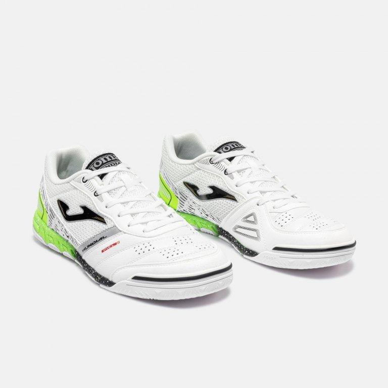 White/Green - Joma - Men's Mundial IN Leather Indoor Football Boots - 2