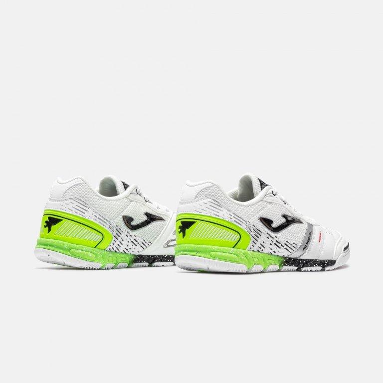 White/Green - Joma - Men's Mundial IN Leather Indoor Football Boots - 3