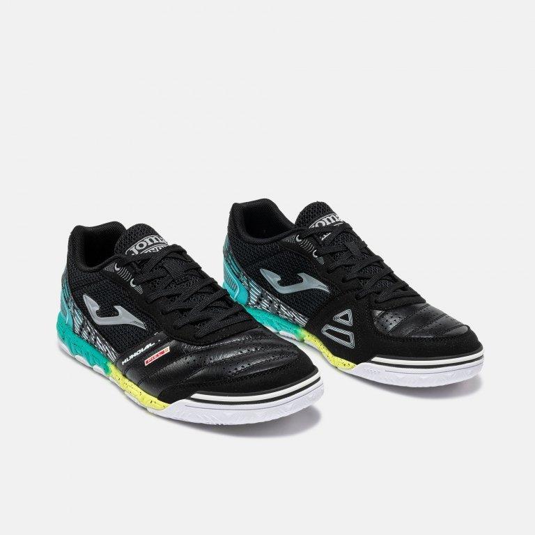 Negro/Verde - Joma - Men's Mundial IN Leather Indoor Football Boots - 2