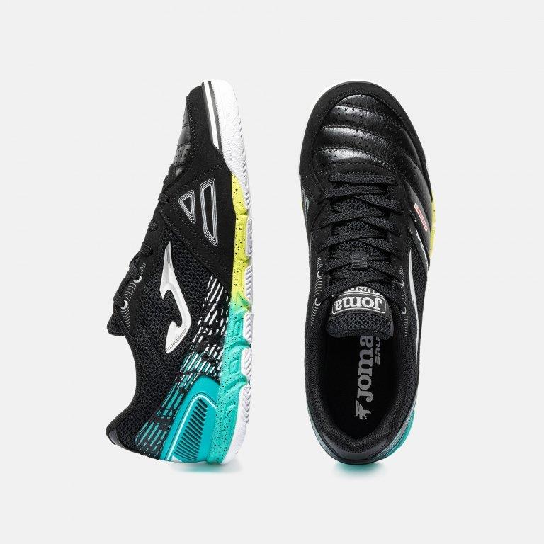Negro/Verde - Joma - Men's Mundial IN Leather Indoor Football Boots - 4